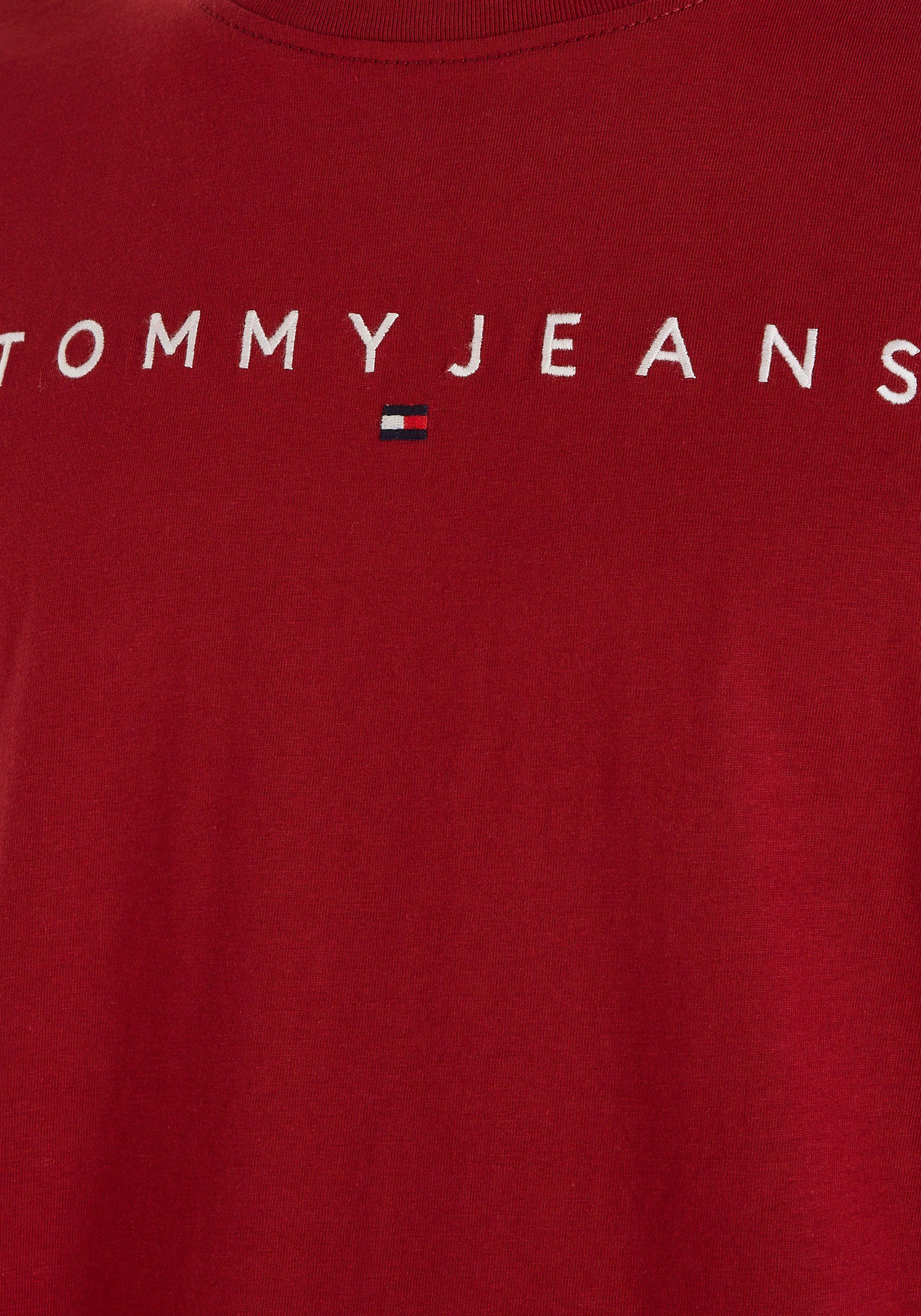 Magma Jeans LINEAR EXT TEE Logo-Schriftzug Plus T-Shirt LOGO Tommy mit REG Tommy Jeans TJM Red