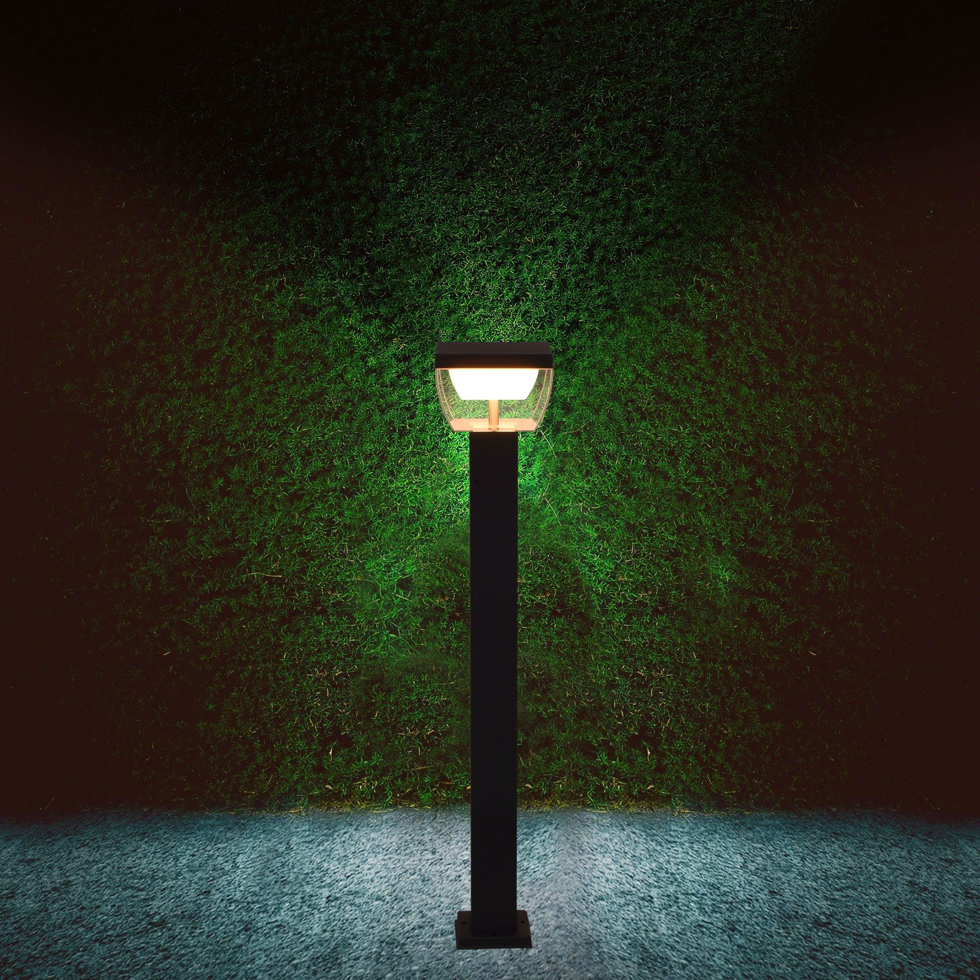 Maxkomfort LED Außen-Stehlampe mit /ohne Bewegungsmelder - 10W, Warmweiß 3000K, IP44 Wetterfest, ohne Bewegungsmelder, LED fest integriert, Warmweiß, Standleuchte
