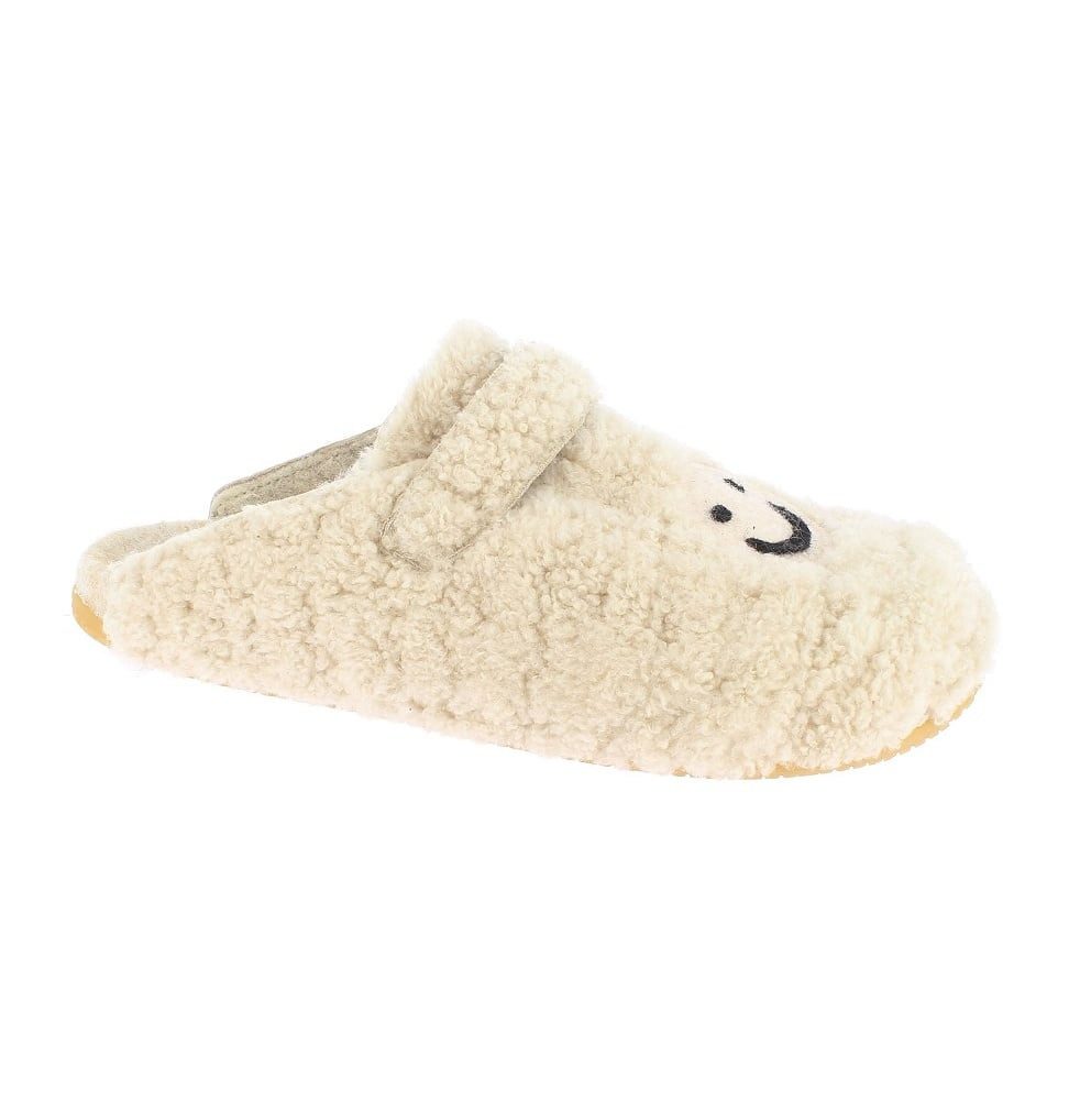 Living Kitzbühel Clog Smile Premium (Lammfell, mit Fussbett) oat milk weiss Damen Hausschuh