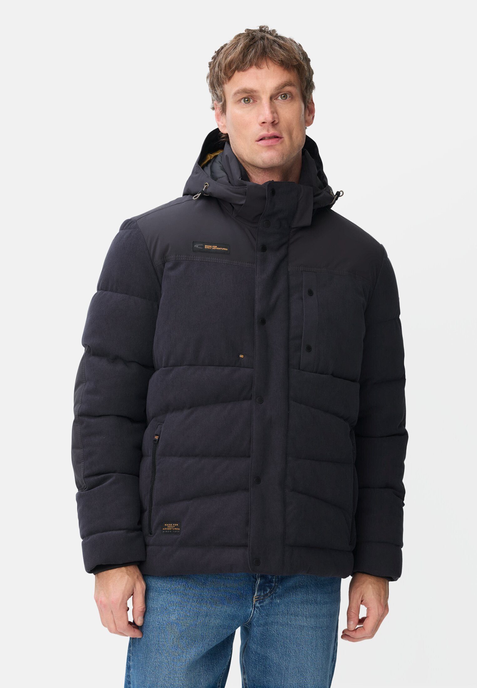 camel active Winterjacke mit abnehmbarer Kapuze Langarm