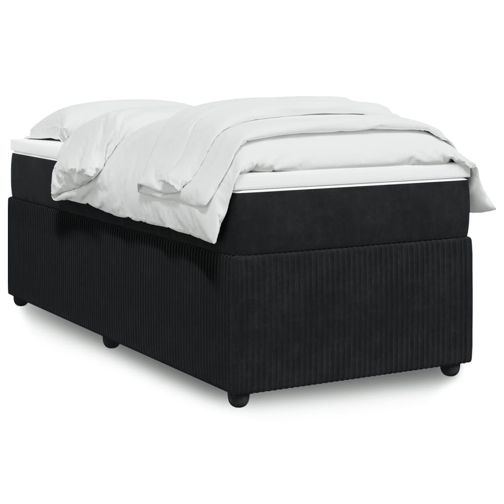 vidaXL Boxspringbett, Boxspringbett mit Matratze Schwarz 100x200 cm Samt günstig online kaufen