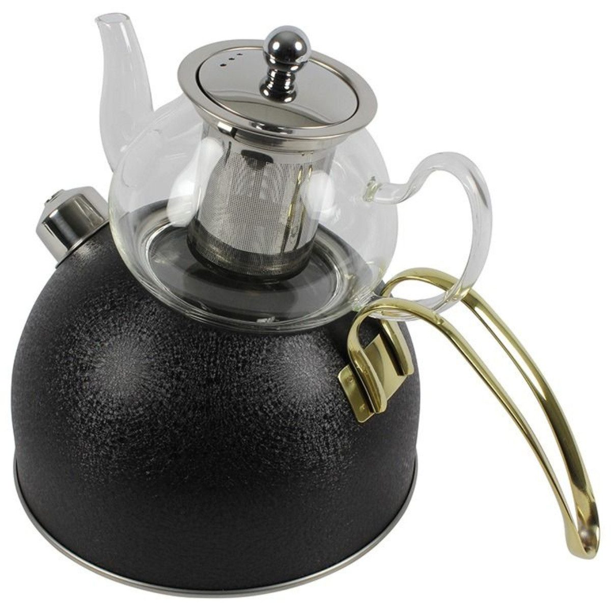 alesvelt Caydanlik-Teekanne Djena Retro 2er Set Glaskanne 2,5 L Hitzebeständig