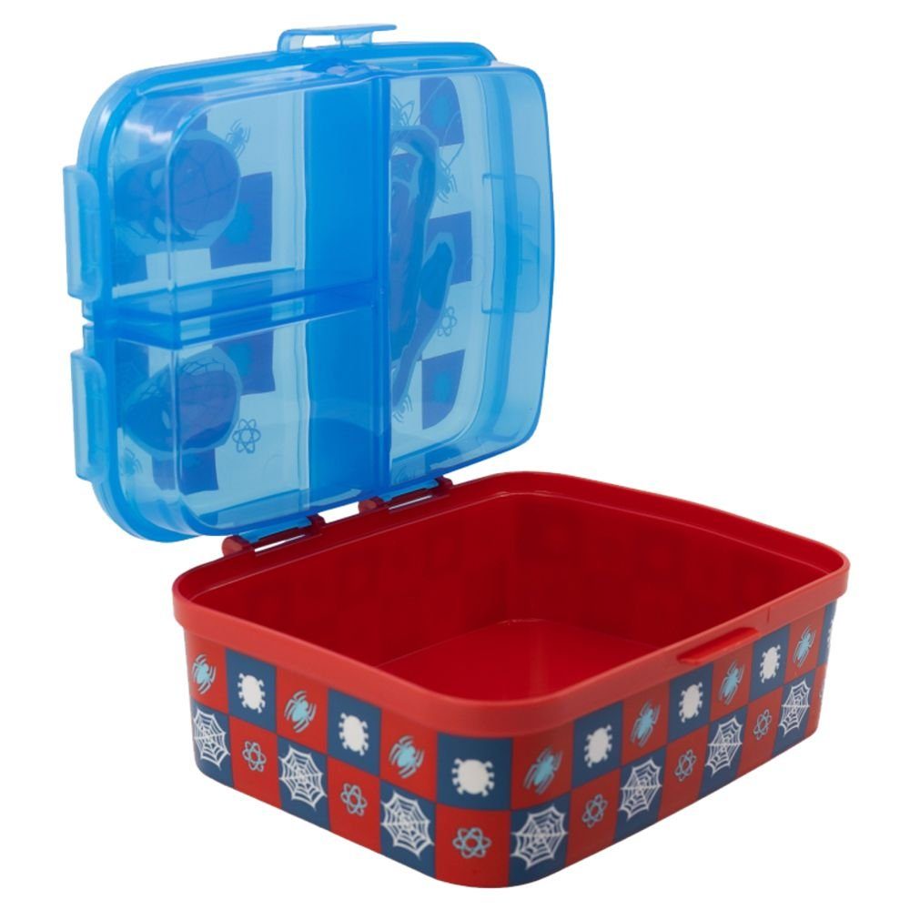 MARVEL Lunchbox Brotdose XL 4 Fächer Marvel Spiderman Lunch to Go Vesper Dose