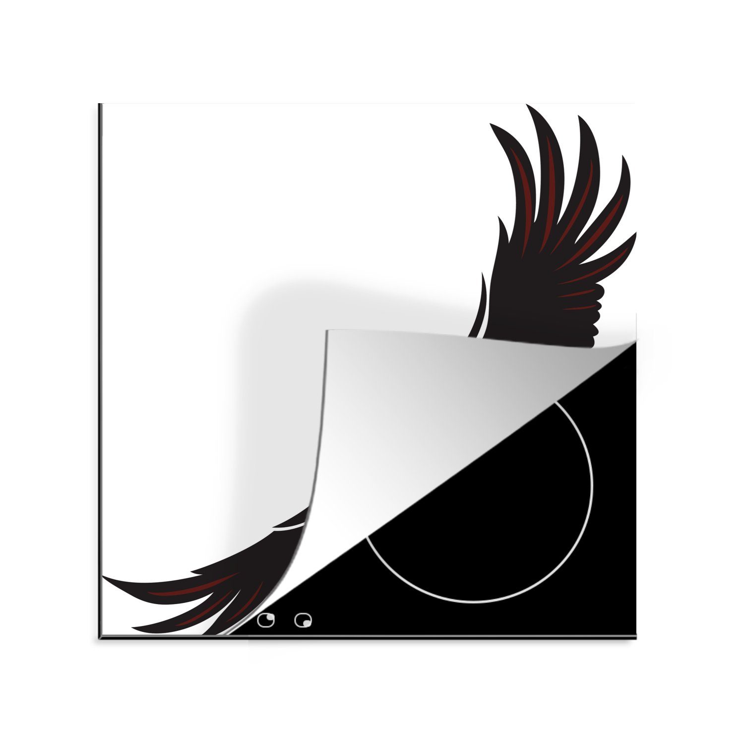 MuchoWow Herdblende-/Abdeckplatte Illustration eines abhebenden Adlers, Vinyl, (1 tlg), 78x78 cm, Ceranfeldabdeckung, Arbeitsplatte für küche | Herdabdeckplatten