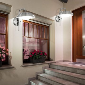 EGLO Außen-Wandleuchte, Leuchtmittel inklusive, Warmweiß, LED Außen Wand Lampe Edelstahl Terrassen Fassaden Leuchte Eglo 94122