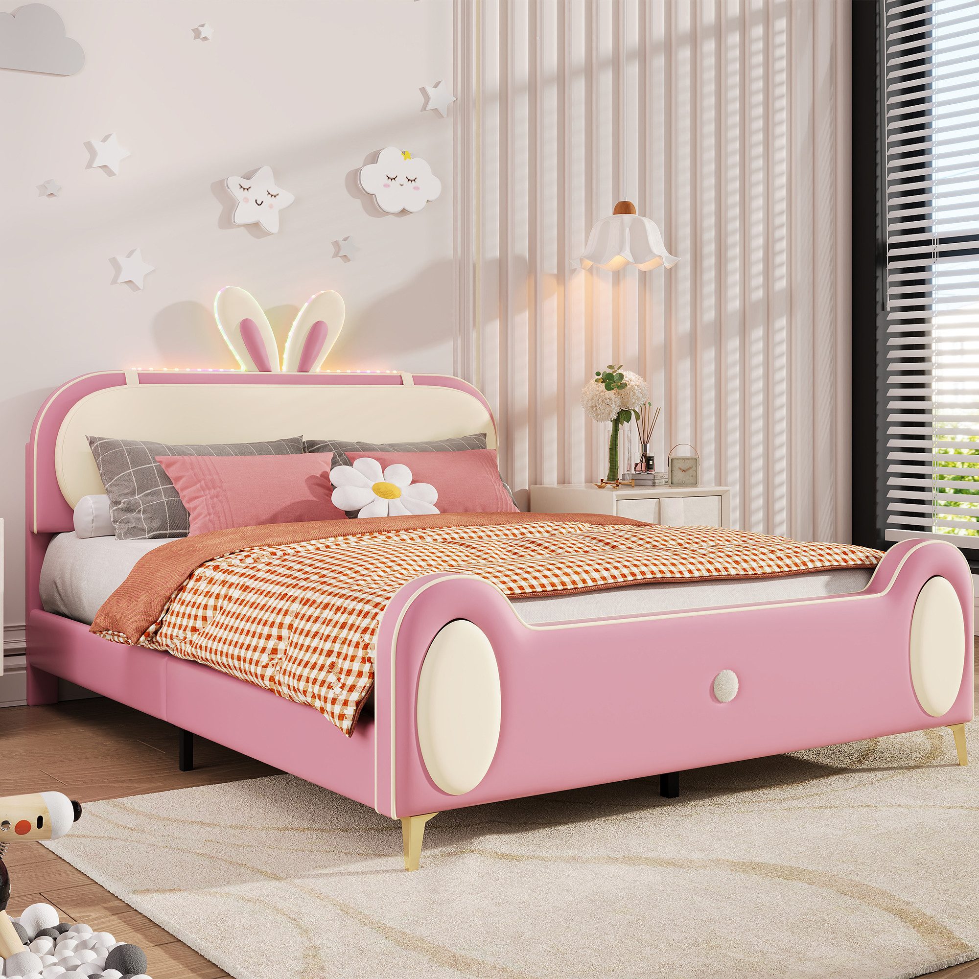REDOM Kinderbett Doppelbett Funktionsbett Polsterbett (Kaninchen günstig online kaufen