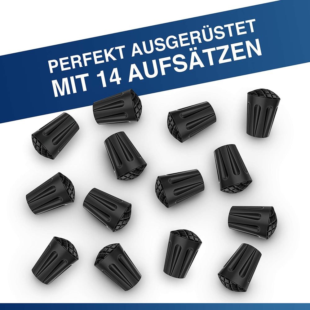 Alpen Bears Wanderstock Gummipuffer Pads für Trekkingstöcke 14 St., Amatopia Wanderstöcke Terrain Sicherheit Halt Gebirge Wandern Kies