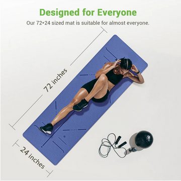 YI Yogamatte Yogamatte rutschfest TPE Umweltfreundliche fitness matte 183x 61x0,6cm