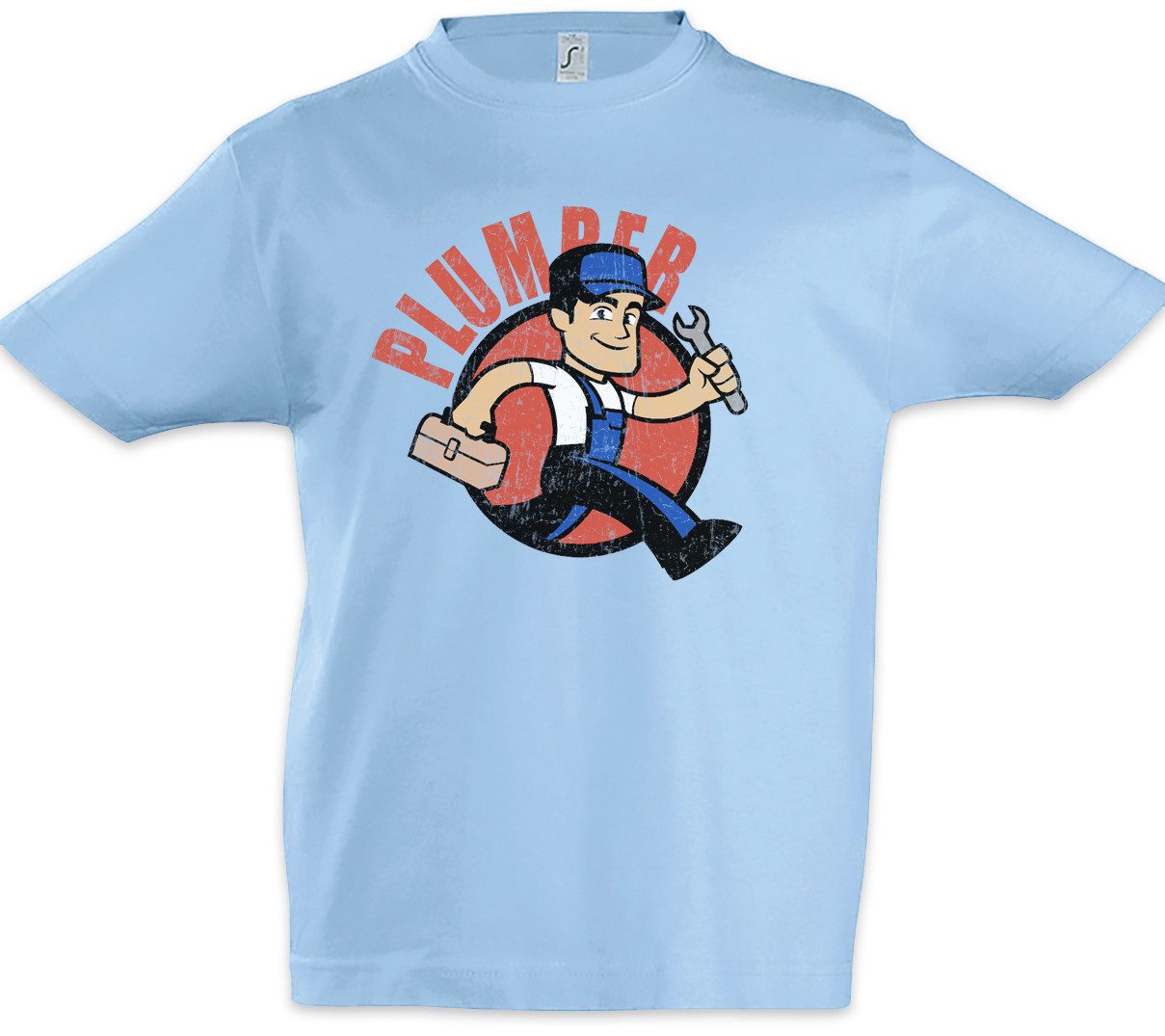 Print-Shirt Plumber Kinder T-Shirt Klempner Gas Wasser Installateur Wärmetechniker