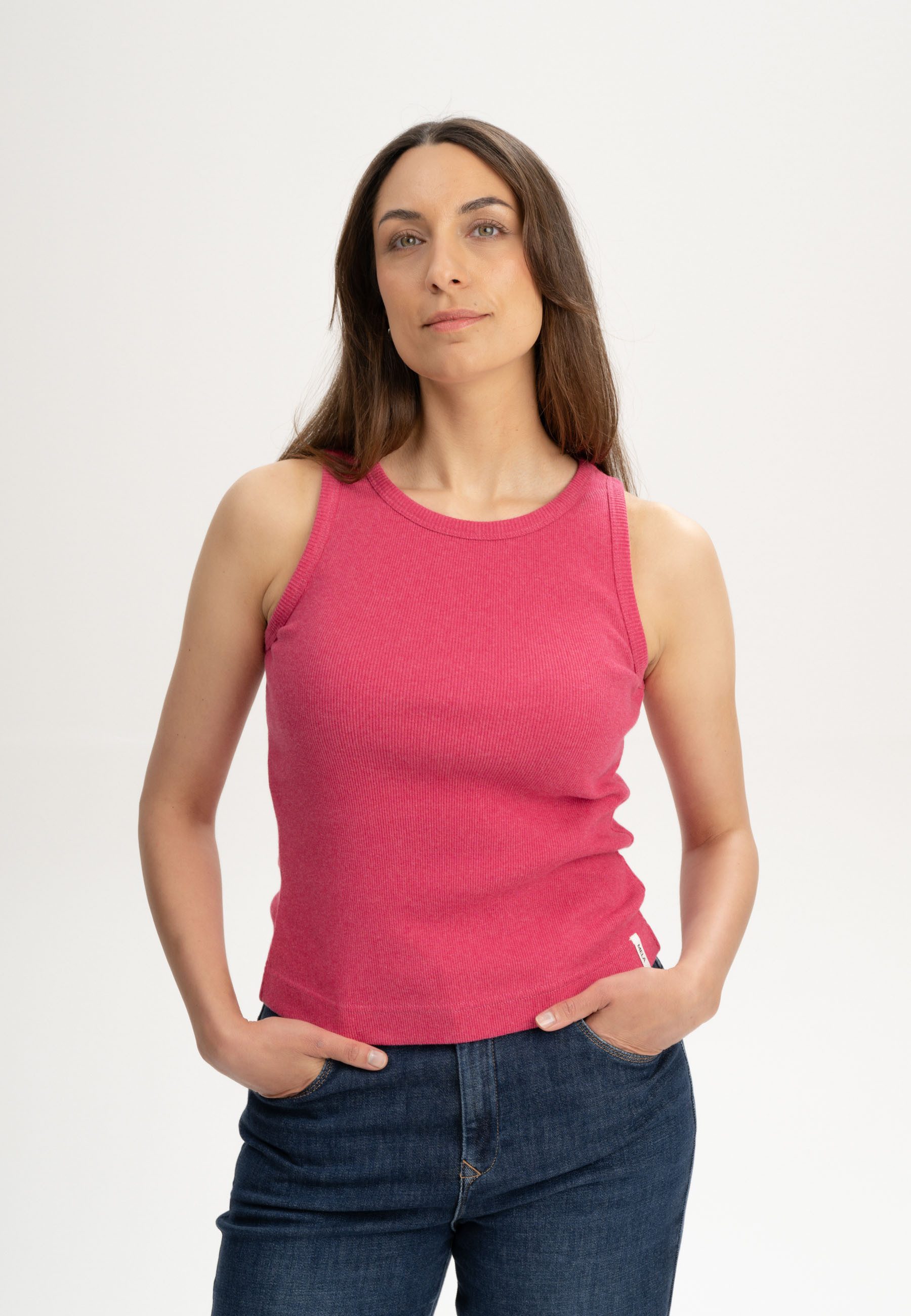 MELA Tanktop Ripp Tanktop Style DRISNA Ärmellos