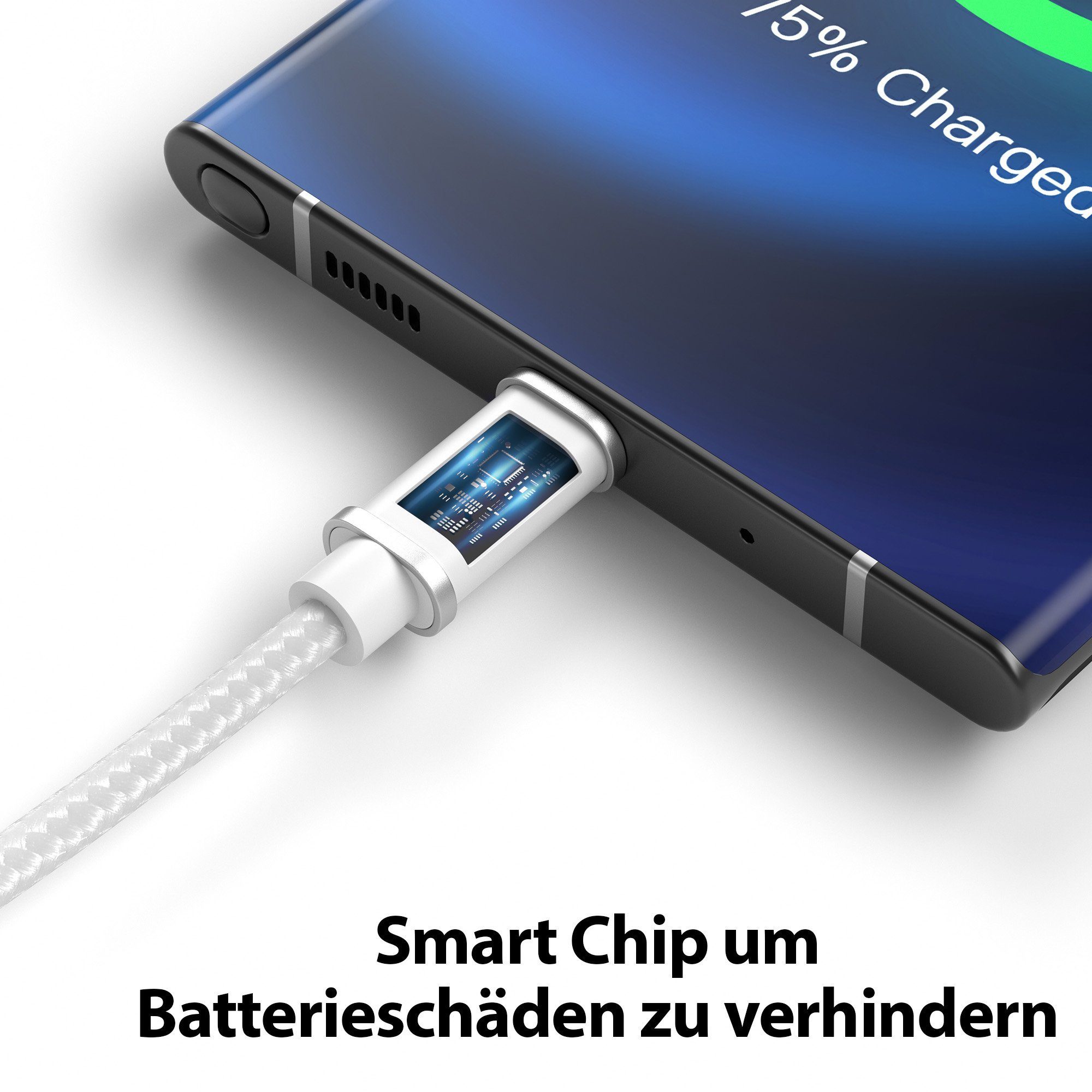 JAMEGA USB-C Datenkabel Ladekabel für Samsung Apple iPhone Huawei Xiaomi uvm. USB-Kabel, USB Typ A, USB Typ C, (200 cm) – Bild 5 von 5