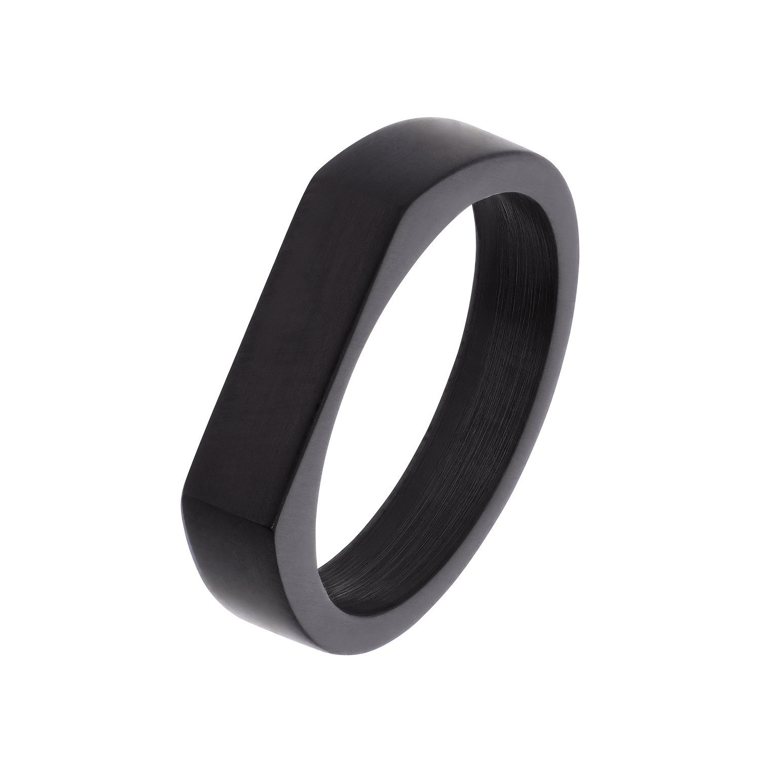 LUCARDI Siegelring Ring - Stahl - Schwarz - Kinder