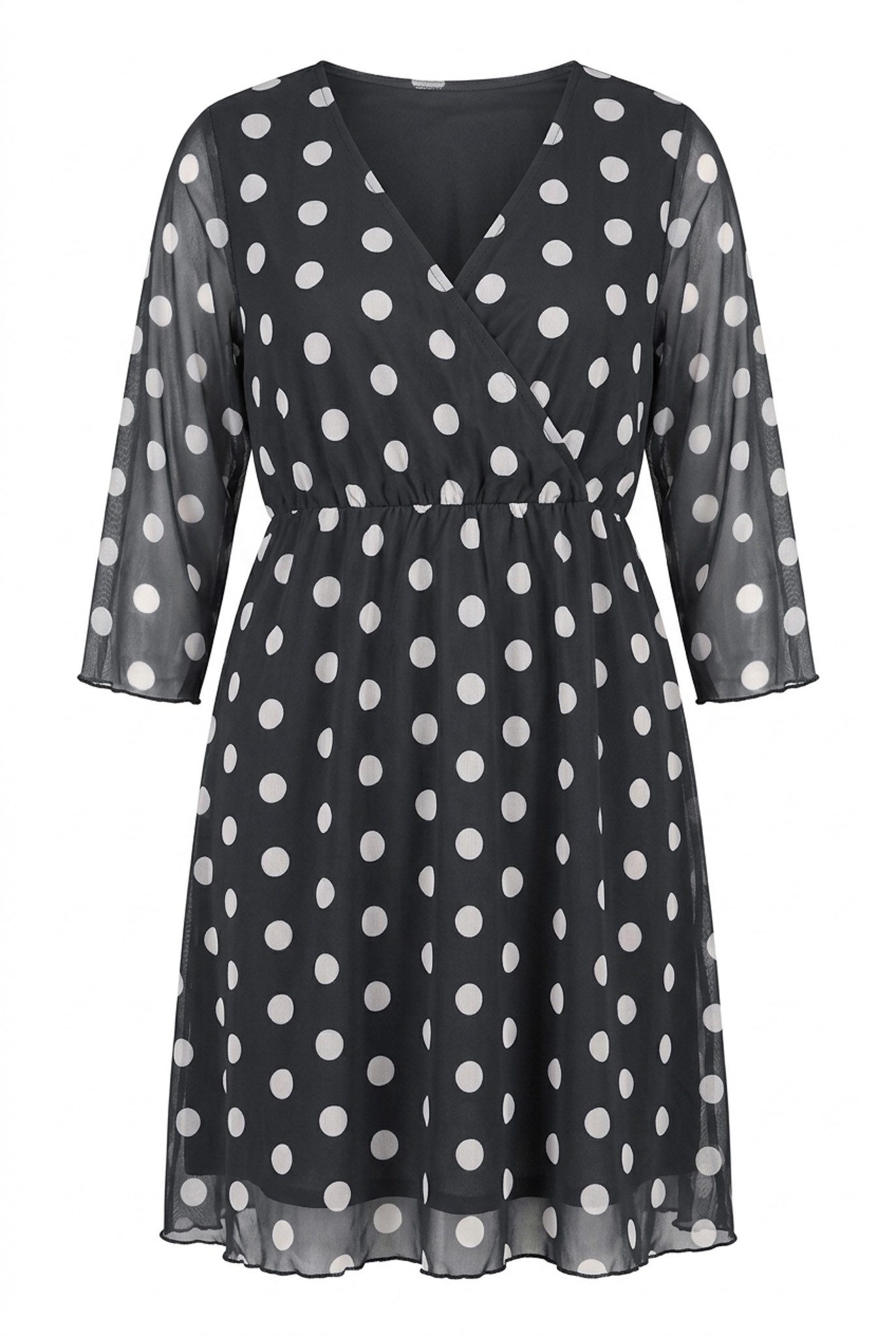 Midikleid Plus Size V-Ausschnitt Midi Kleid