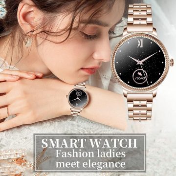 findtime Gold Luxus Elegant Design Damen's Smartwatch (Android/iOS), Mit den besten und erstaunlichsten Funktionen, attraktivem Design