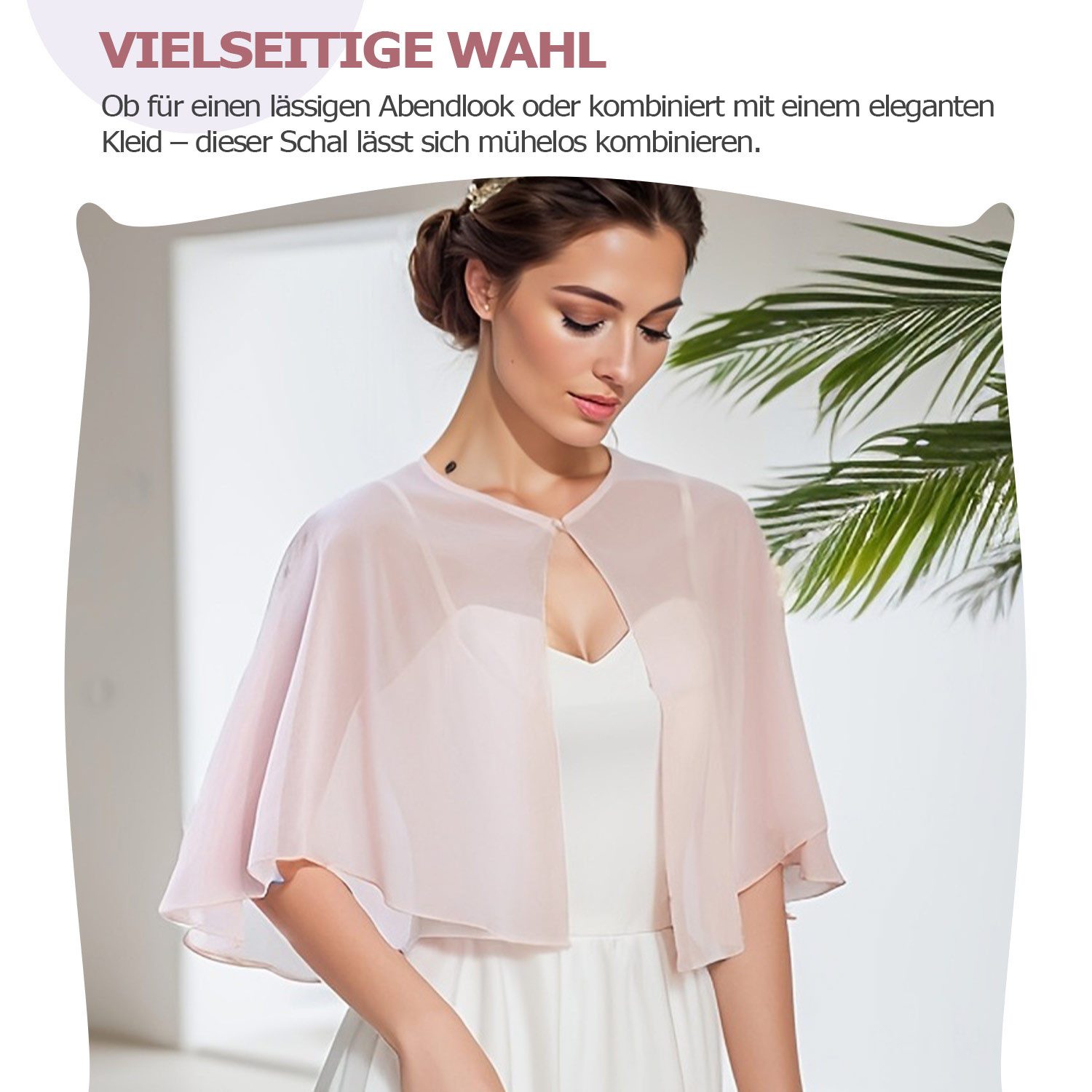 Refttenw Poncho Damen Chiffon Bolero,Chiffon Umhang,Schultertuch,Strickjacke