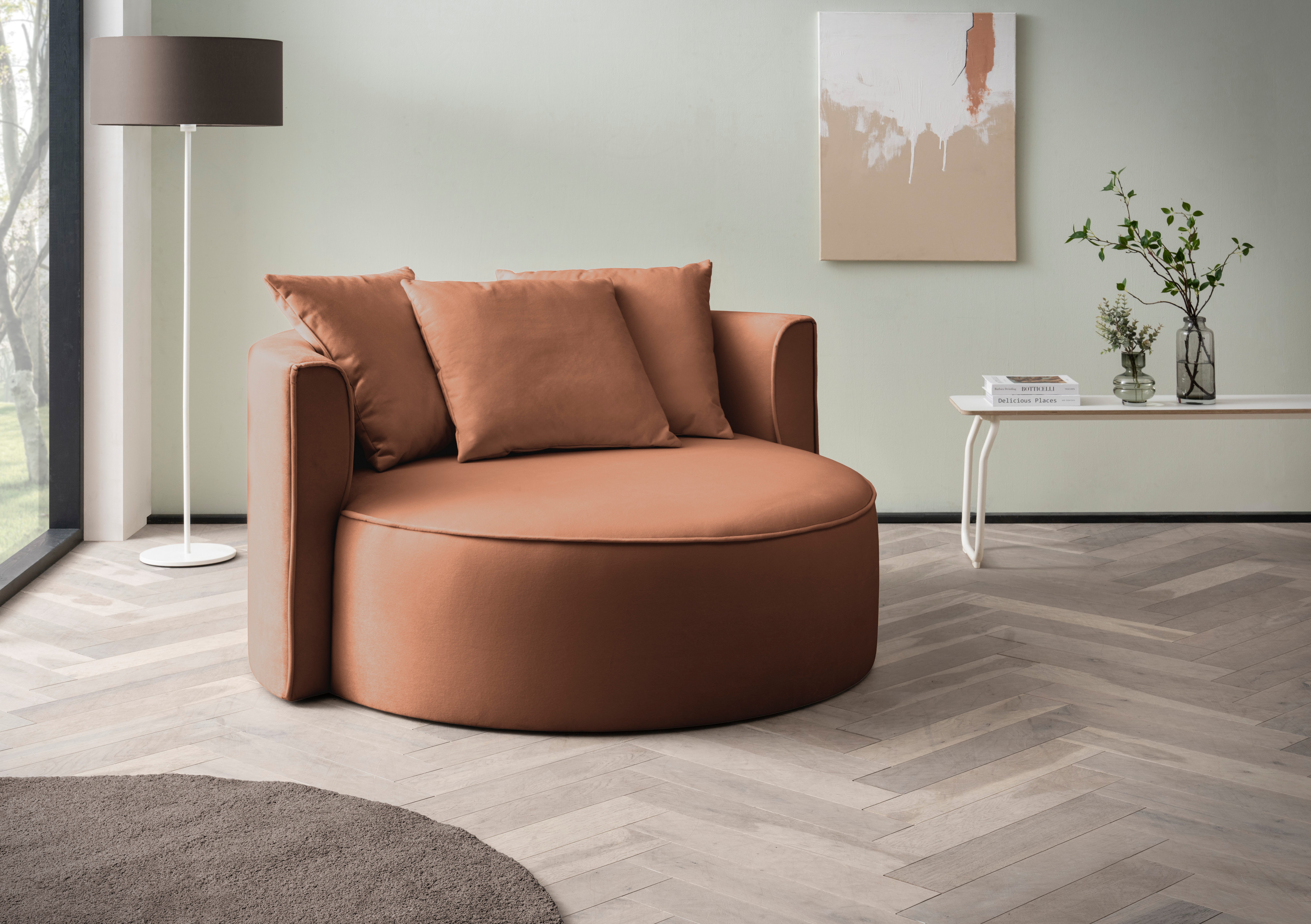 XXL-Sessel Isalie, Lesesessel, Loveseat, inklusive Zierkissen