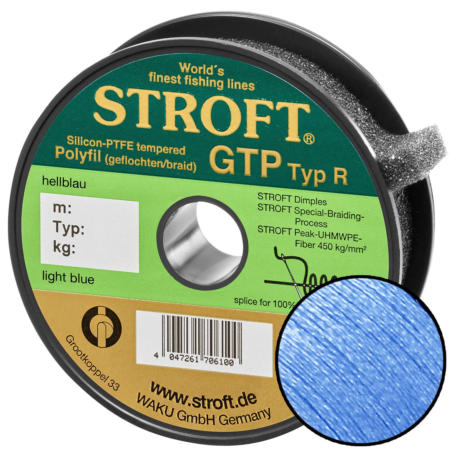 Angelschnur Schnur STROFT GTP Typ R Geflochtene 100m hellblau