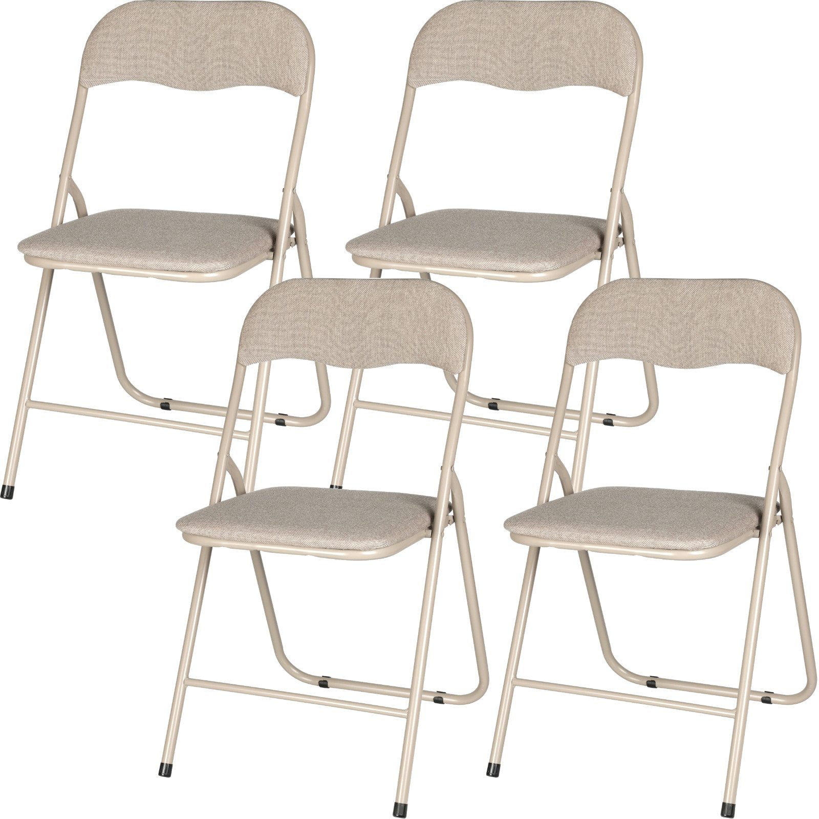 Koopman Klappstuhl Faltstuhl Gästestuhl Besucherstuhl 79x43x47cm Beige 4er günstig online kaufen