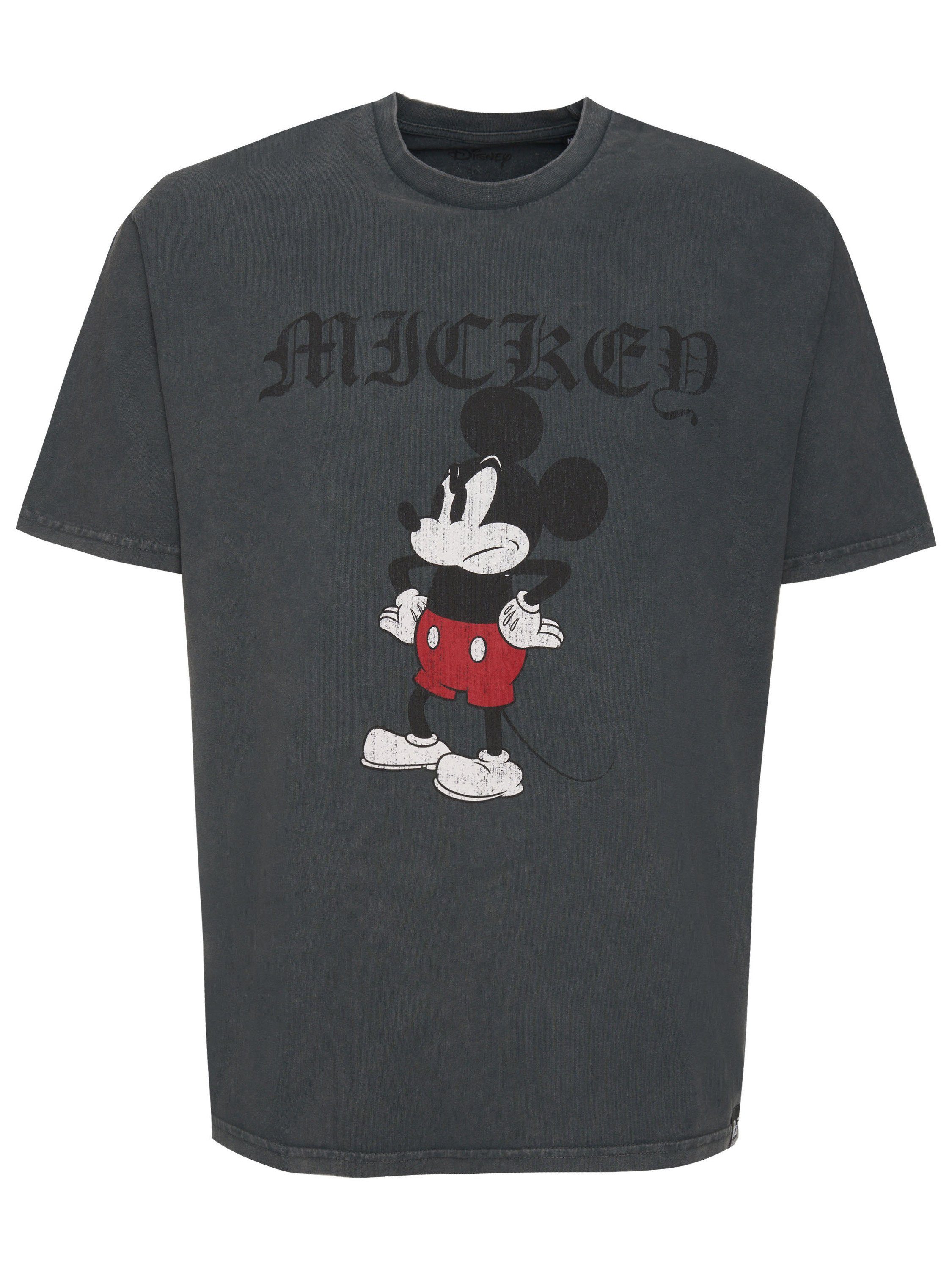 Recovered GOTS Bio-Baumwolle Disney Mickey zertifizierte Grumpy Schwarz T-Shirt