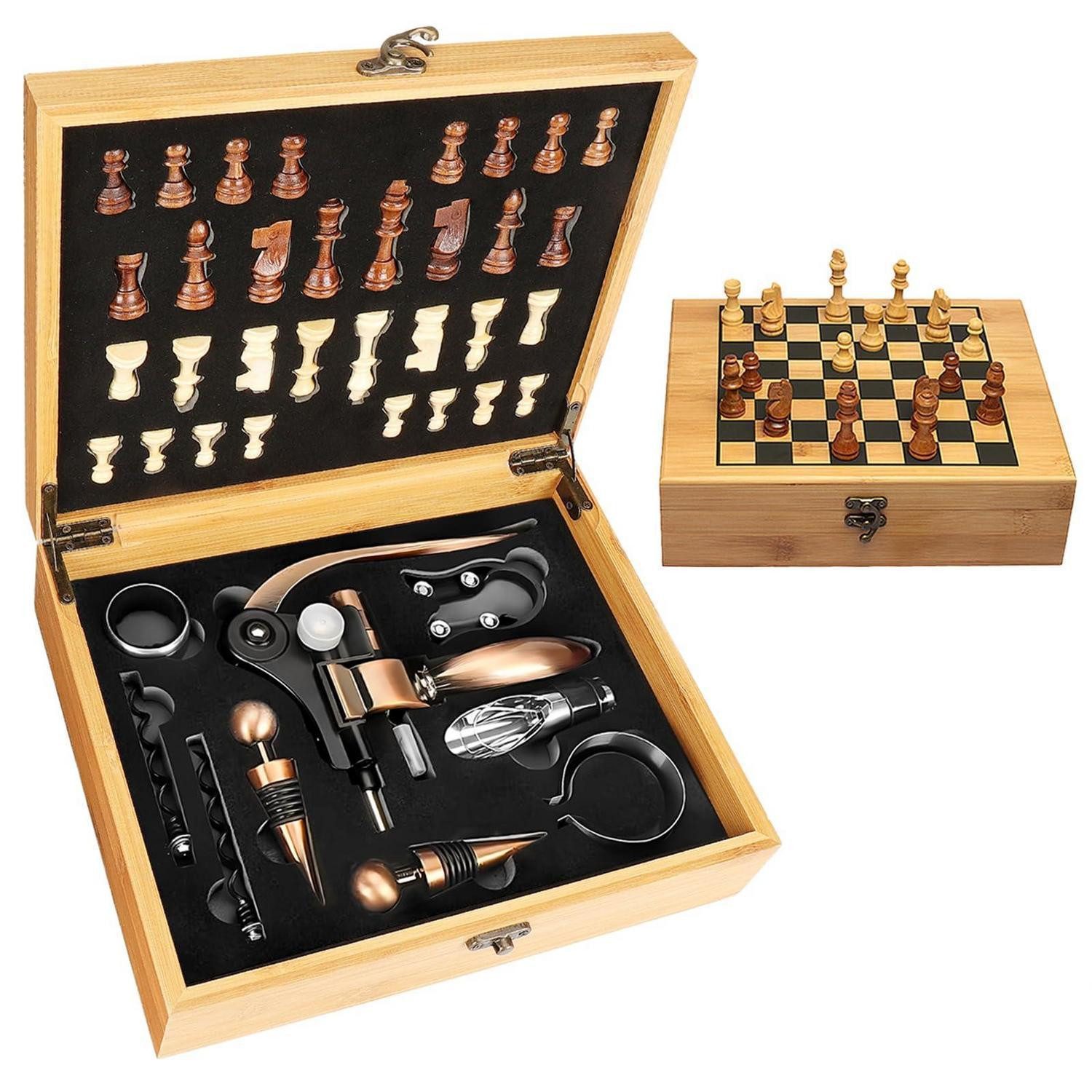 LuxusKollektion Sommelier-Set Weinkorkenzieher-Set mit Holzkiste Vintage