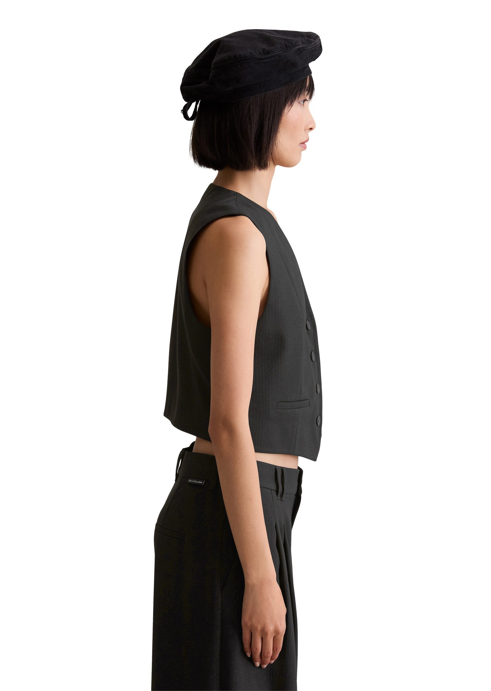 Marc O'Polo DENIM Kurzweste mit Glitzergarn günstig online kaufen