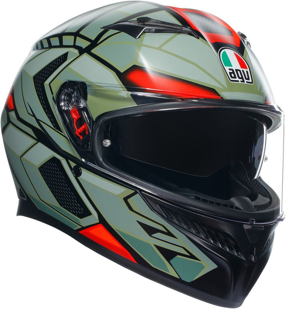 AGV Motorradhelm K3 Decept Helm, vorbereitet für Kommunikationssystem,integriertes Sonnenvisier