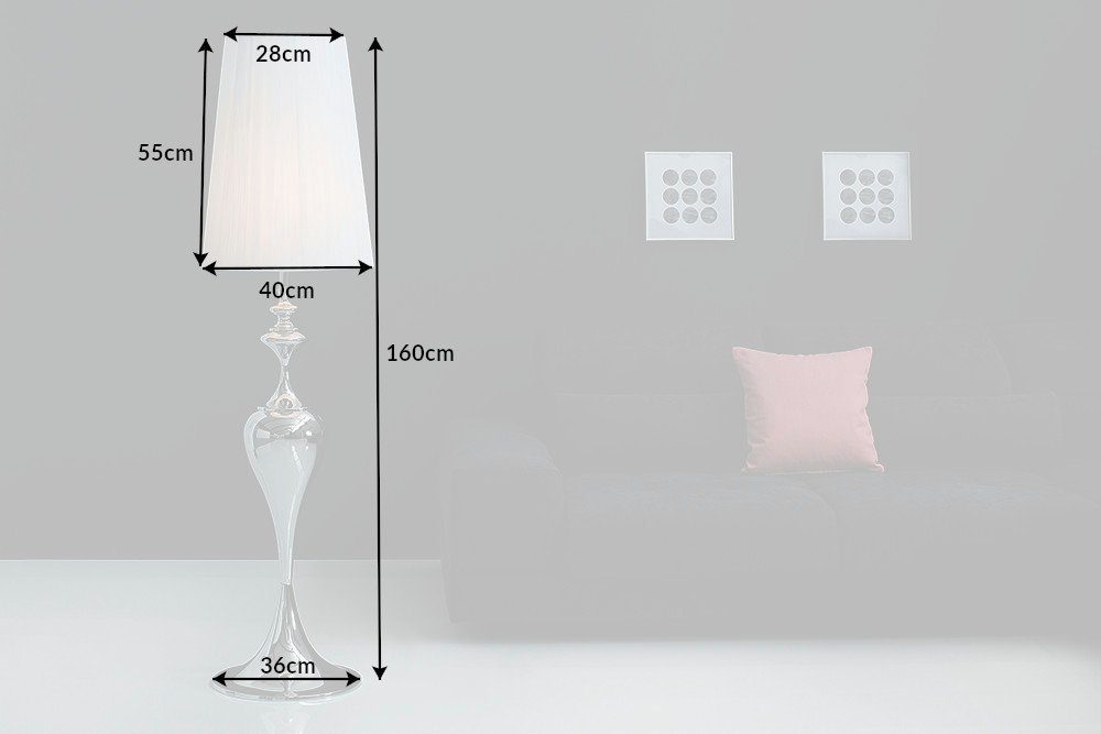riess-ambiente Stehlampe LUCIE 160cm weiß, ohne Leuchtmittel, Wohnzimmer · Metall · Barock · Esszimmer – Bild 5 von 5