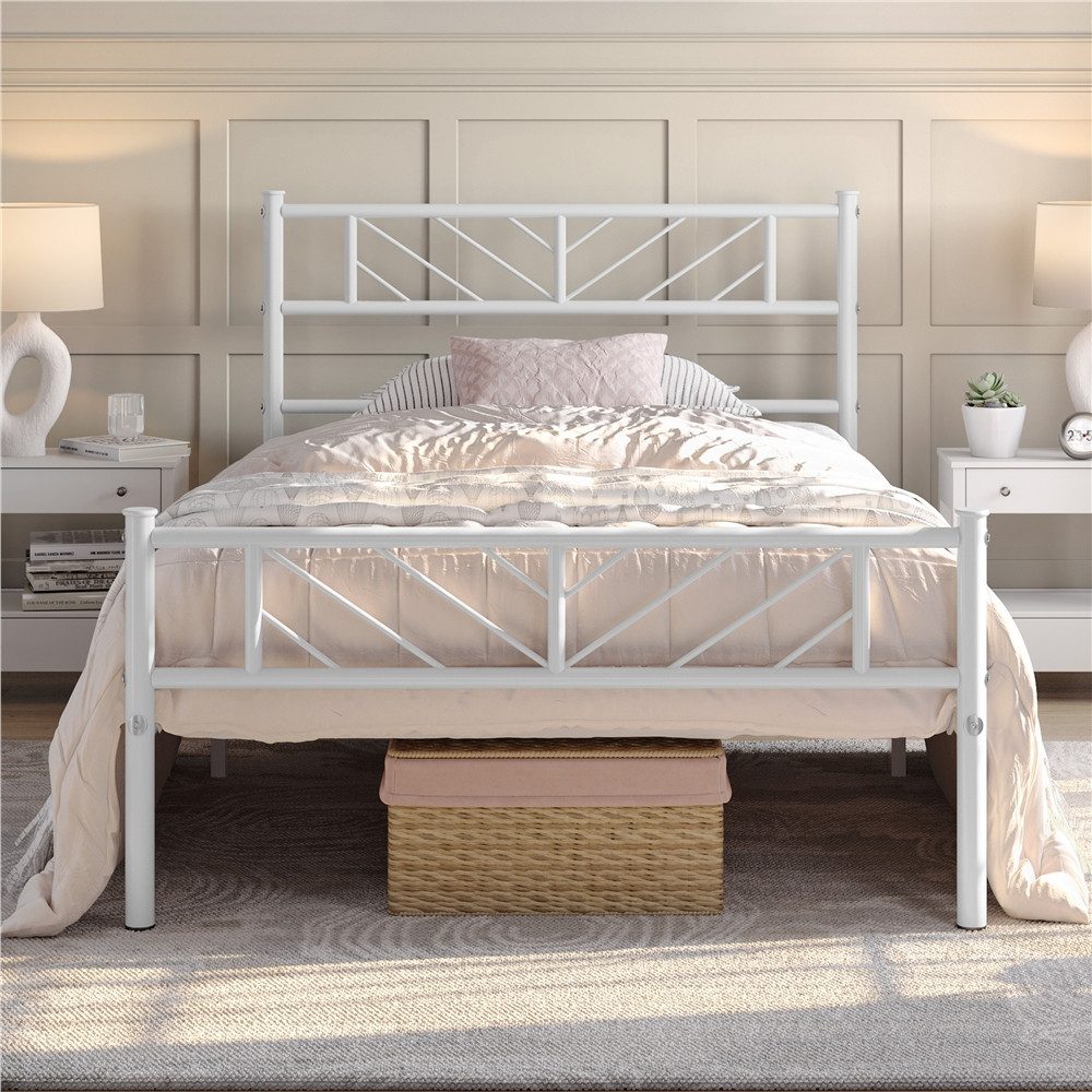 Yaheetech Metallbett Bettgestell 90x190/90x200/140x200cm, Minimalistischer günstig online kaufen
