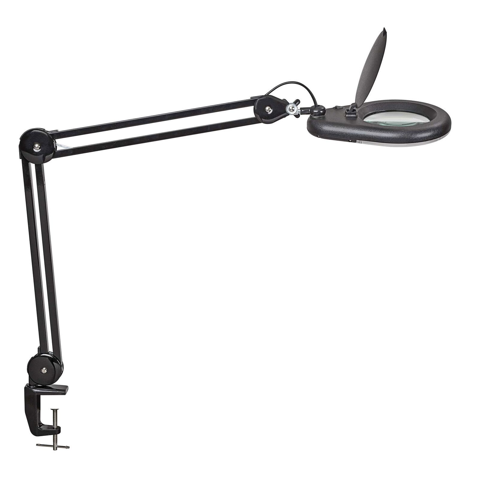 MAUL Lupenlampe MAUL Lupenleuchte MAULviso LED 6.500 K Klemmfuß schwarz, LED wechselbar