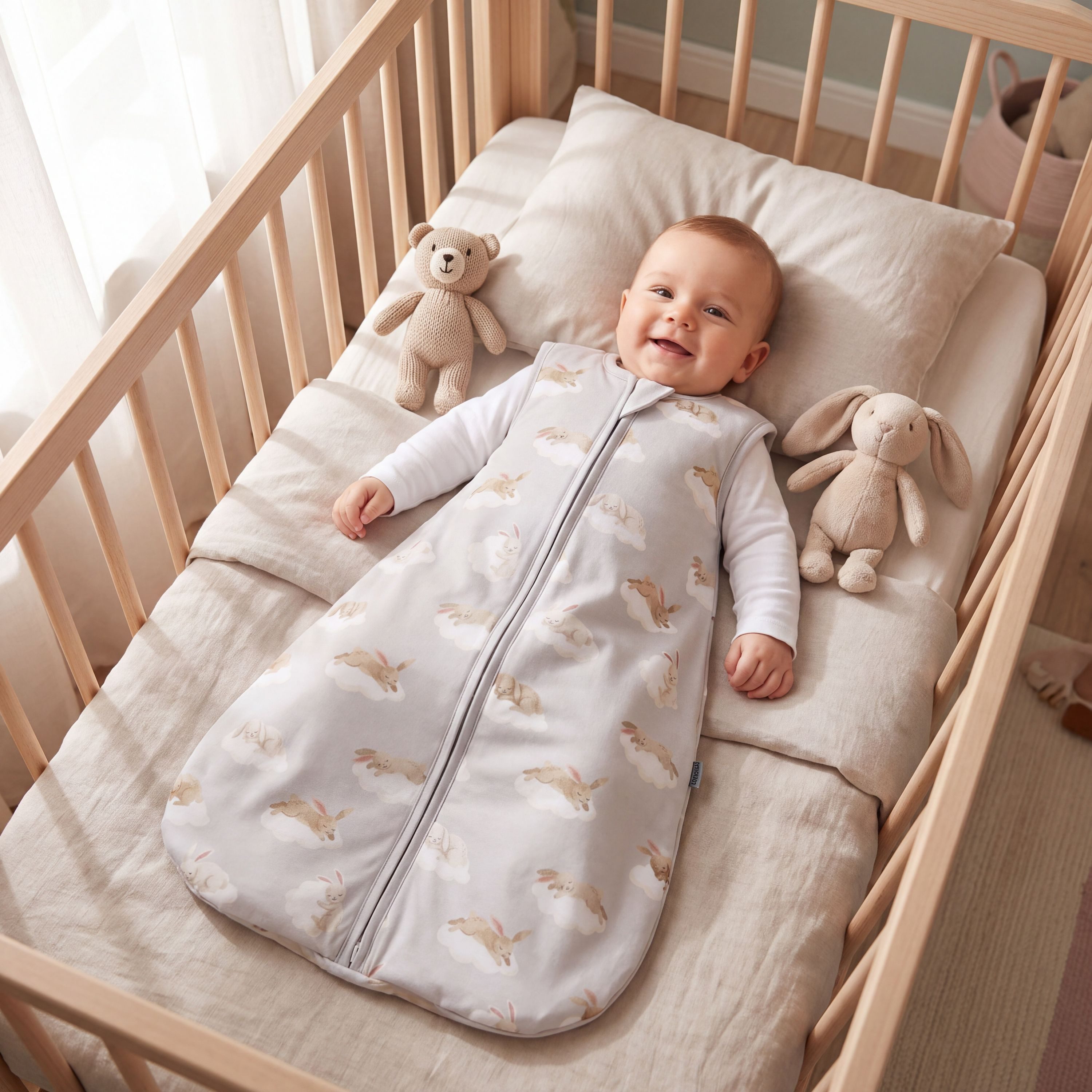 TupTam Babyschlafsack Kugelschlafsack ohne Ärmel 2.5 TOG Ganzjahr – Bild 3 von 5