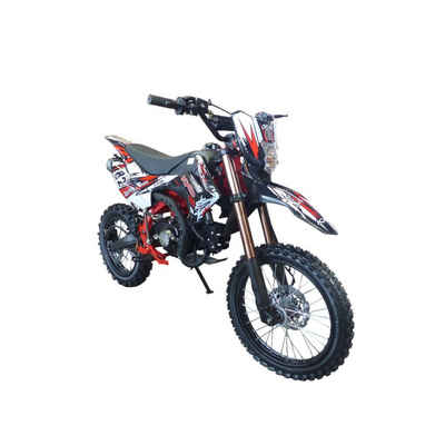 KXD Dirt-Bike 125cc Dirtbike Cross Pitbike Crossbike KXD 609 17/14 Zoll Licht Rot