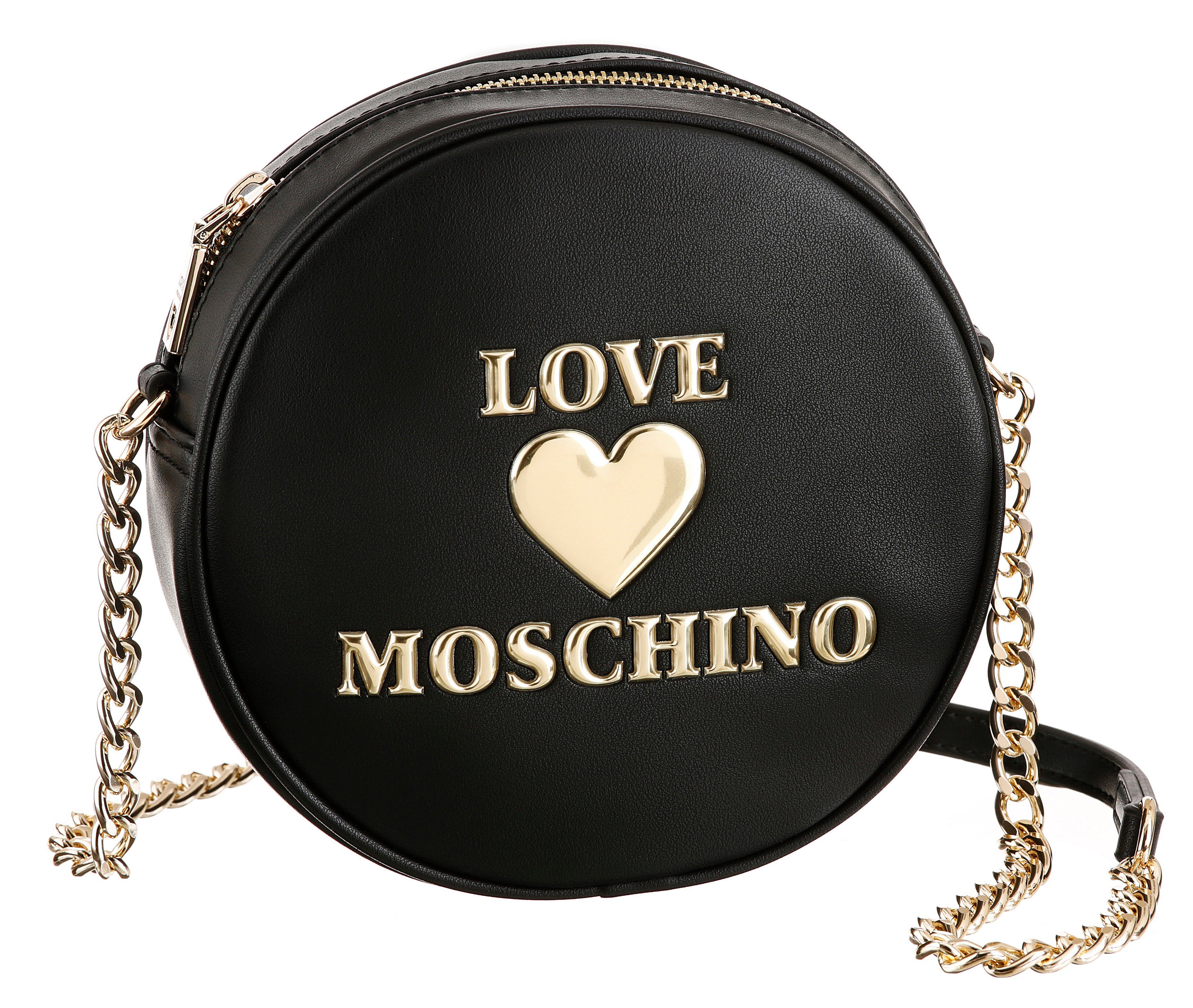 LOVE MOSCHINO Mini Bag, in runder Form mit goldfarbenen Details online