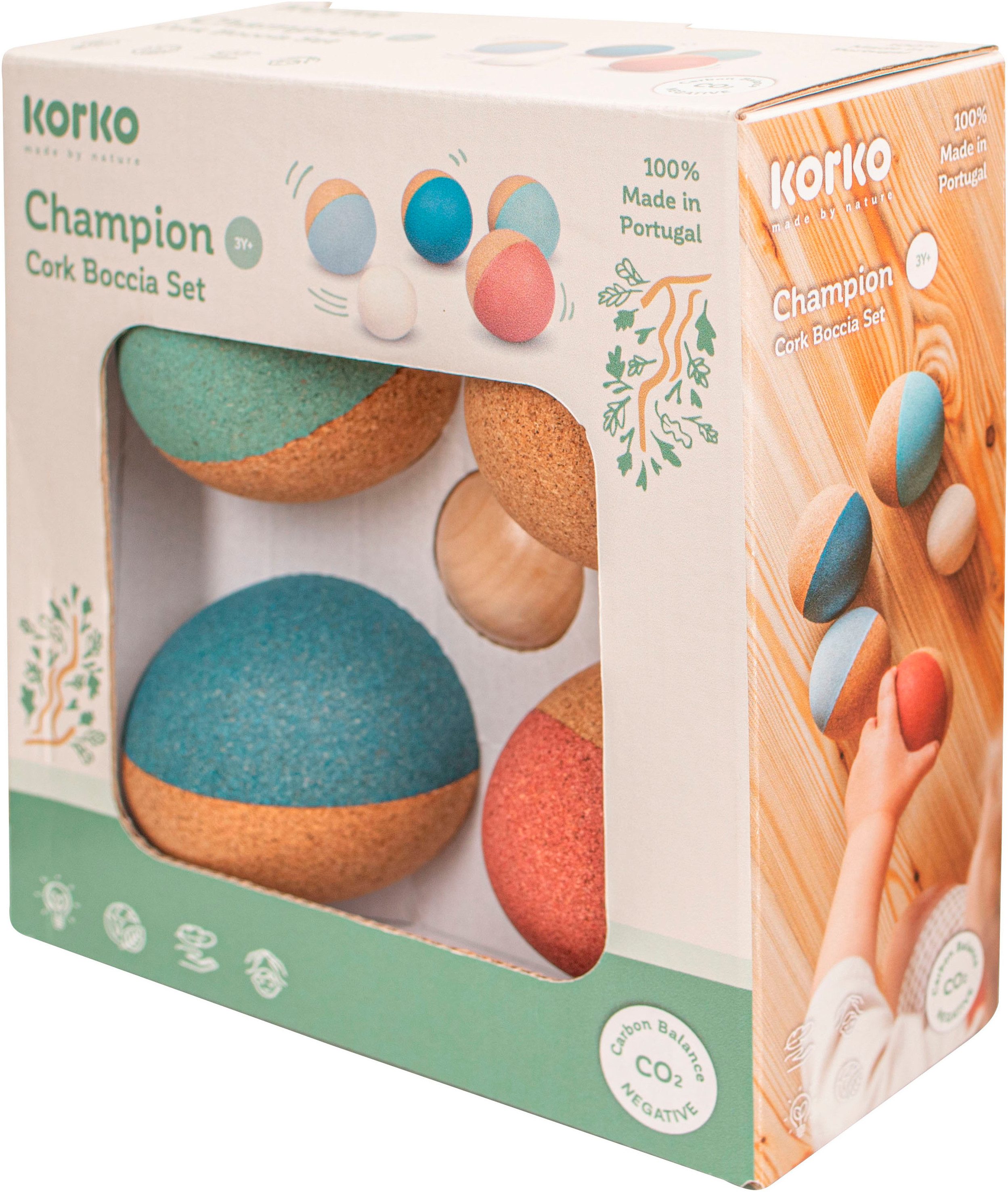 KORKO Spiel Champions - Kork Boccia Set, Familienspiel, Made in Europe