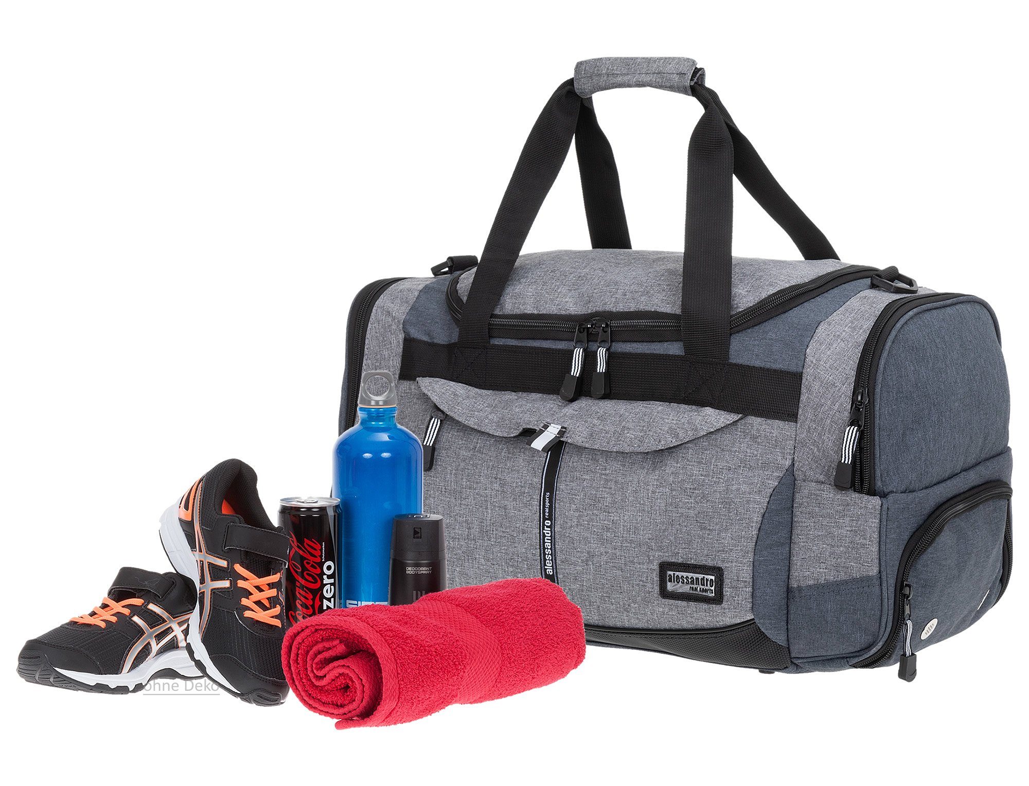 Alessandro Salvatore Sporttasche Damen Gym Mate 724, Reisetasche Sport Tasche Schuhfach Vortasche 55 cm 45 L