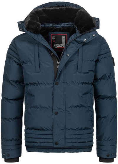 Alessandro Salvarini Winterjacke ASFabiano mit warmem Teddyfell und abnehmbarer Kapuze