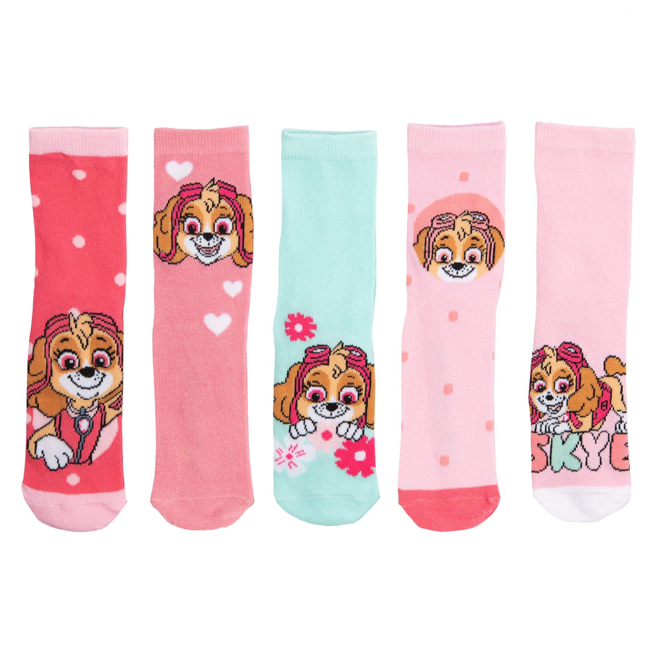 United Labels® Socken Paw Patrol Socken für Mädchen Bunt (5er Pack)