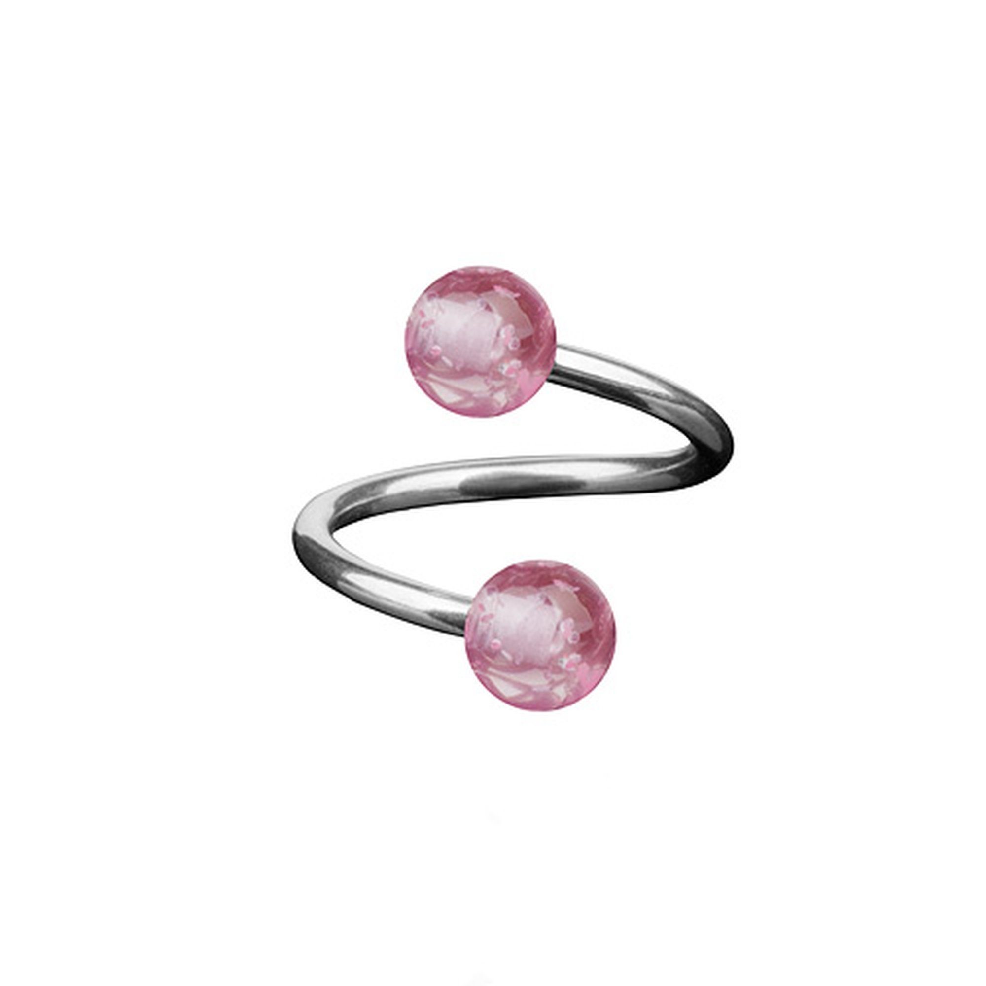 Taffstyle Piercing-Set Piercing Spirale Twist Doppel Kugel Glitter Ball, Lippenpiercing Lippe Schmuck Twist Multi Doppel Kugel Ultra Glitter