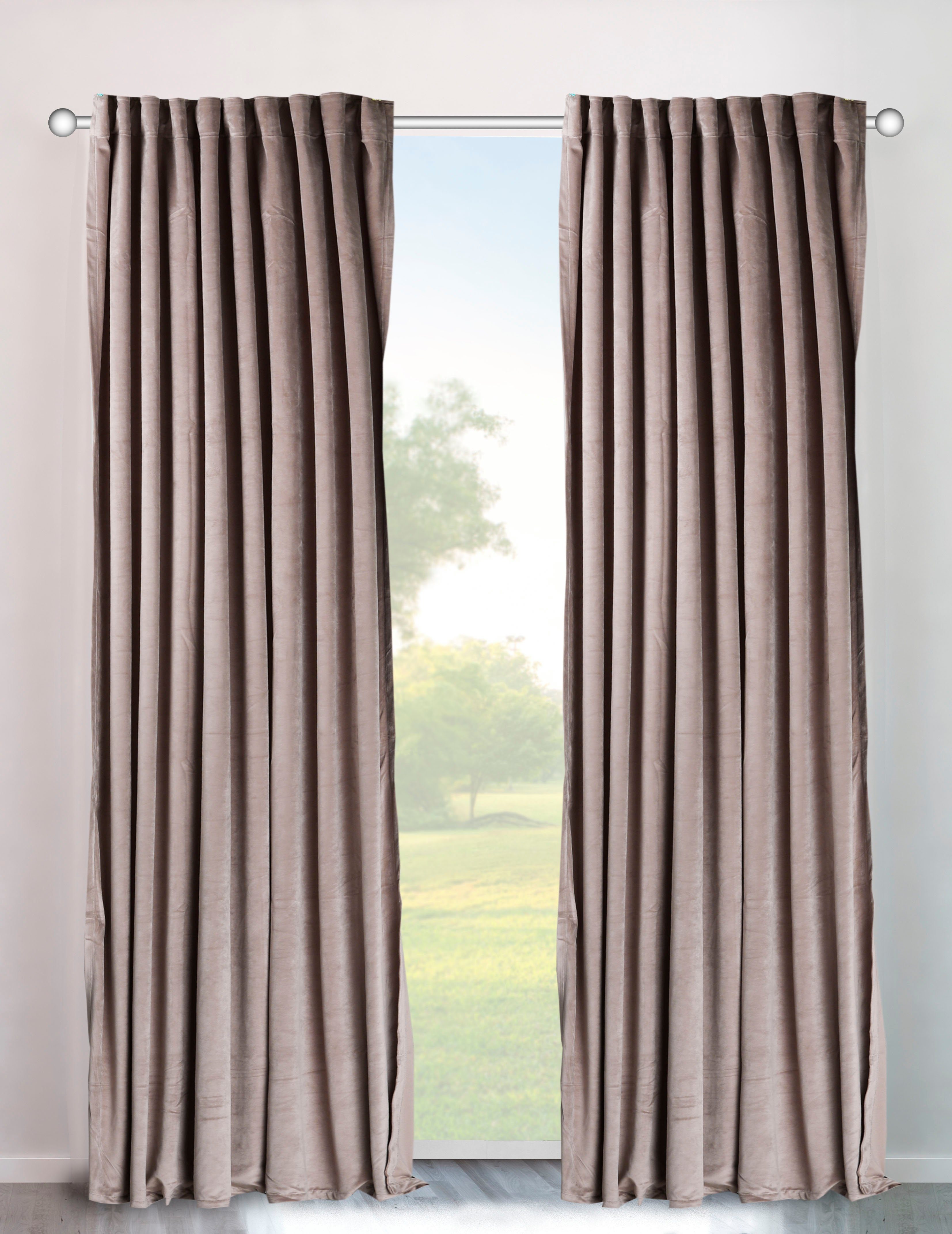 OTTO home Vorhang Velvet uni (2 St), Multifunktionsband, blickdicht, Blickdichter Samt, 2-er Set, edel, Gardine, multifunktional