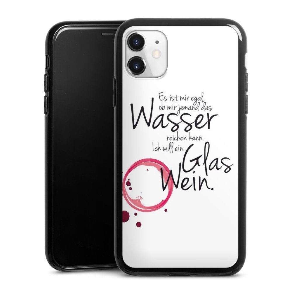 Handyhülle Es ist Mir Egal, Silikon Hülle, Bumper Case, Handy Schutzhülle, Smartphone Cover Wein Sprüche Statement
