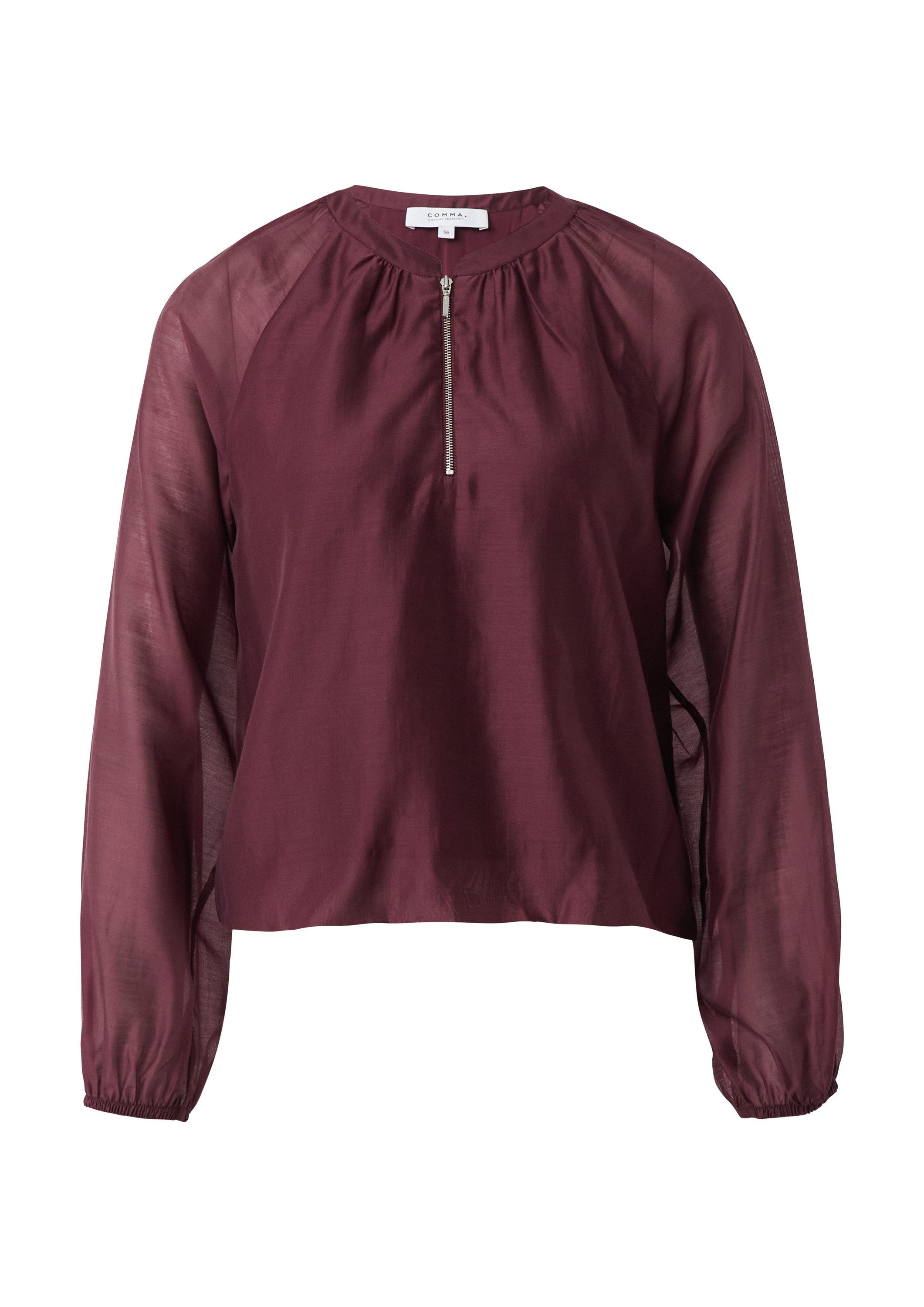 comma Langarmbluse Bluse Leichte Baumwollbluse mit Viskosefutter günstig online kaufen