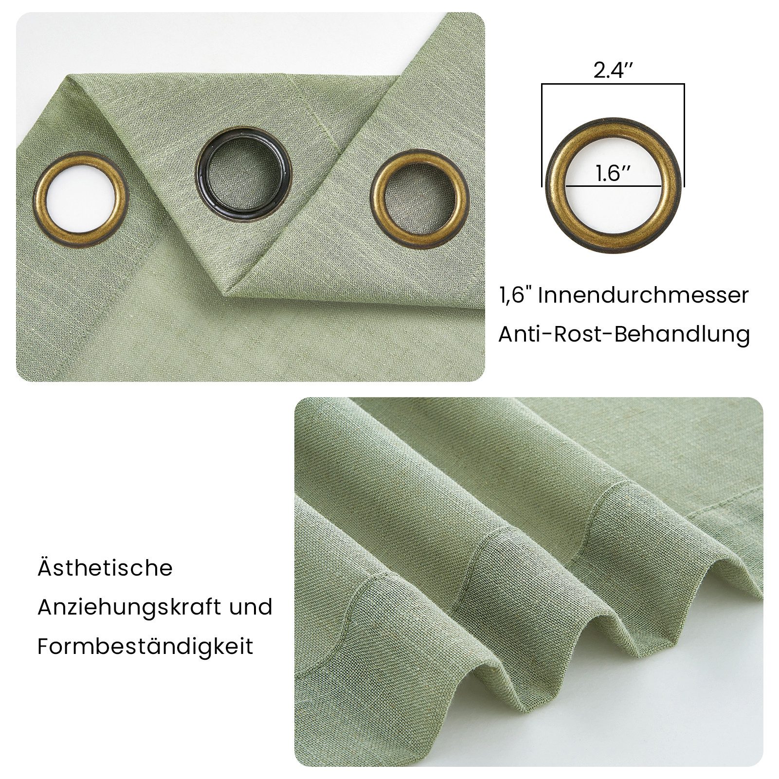 Topfinel Gardine Leinen Vorhänge Stores Gardinen mit Ösen für Wohnzimmer Bo günstig online kaufen