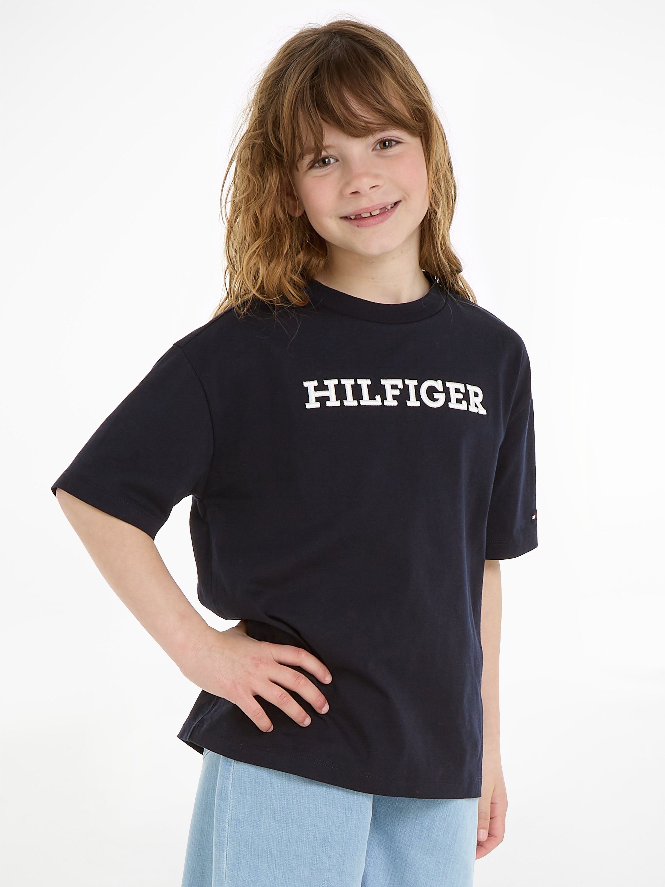 Tommy Hilfiger T-Shirt U MONOTYPE TEE S/S mit großer Logo-Stickerei