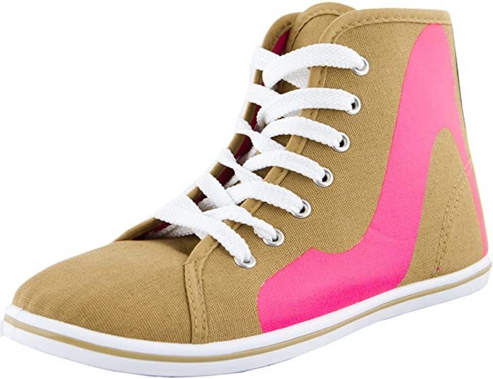 Khaki Damen Sneaker Aufdruck AvaMia Damenturnschuhe Heel Sneaker mit Turnschuhe High Halbschuhe Schuhe Schnürschuhe