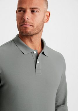 Beachtime Langarm-Poloshirt aus Baumwoll-Piqué - mit Knopfleiste