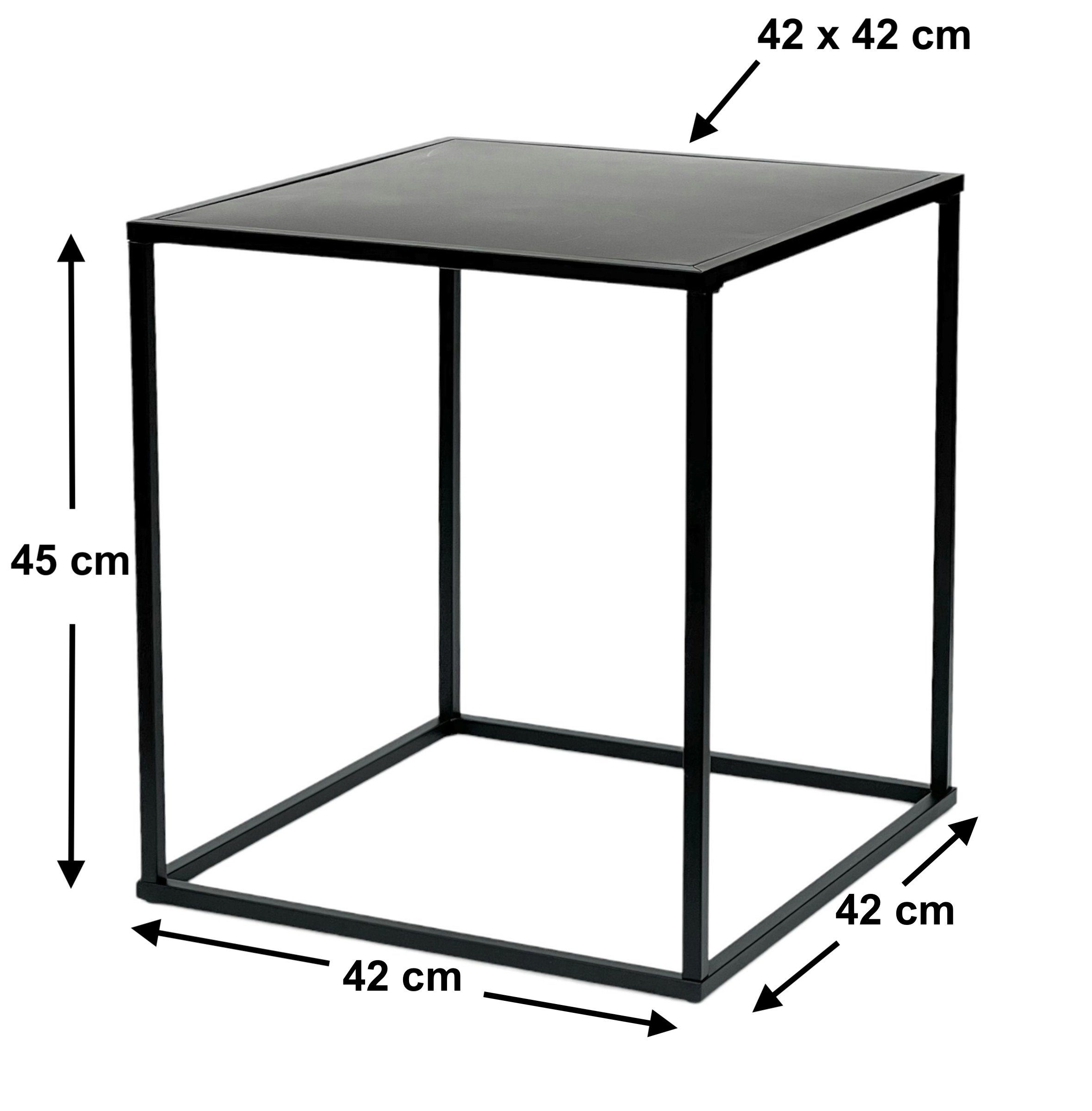 DanDiBo Beistelltisch Couchtisch Schwarz Metall Wohnzimmer günstig online kaufen
