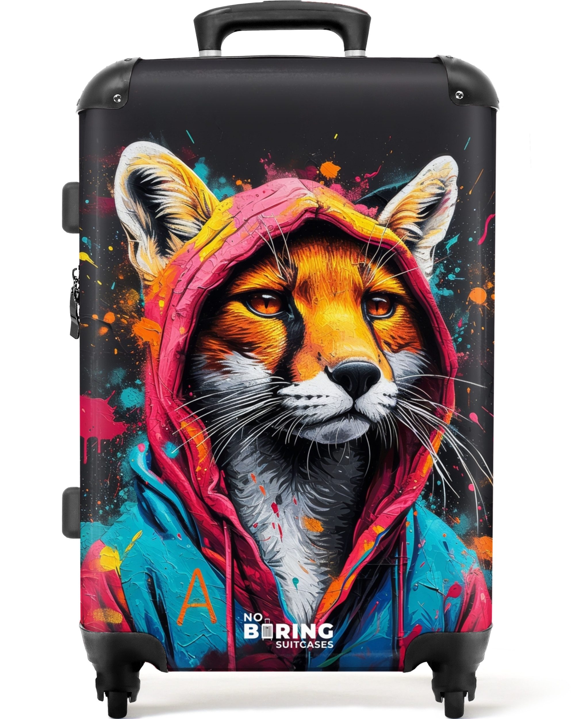 NoBoringSuitcases.com© Hartschalen-Trolley Fuchs mit rosa und günstig online kaufen