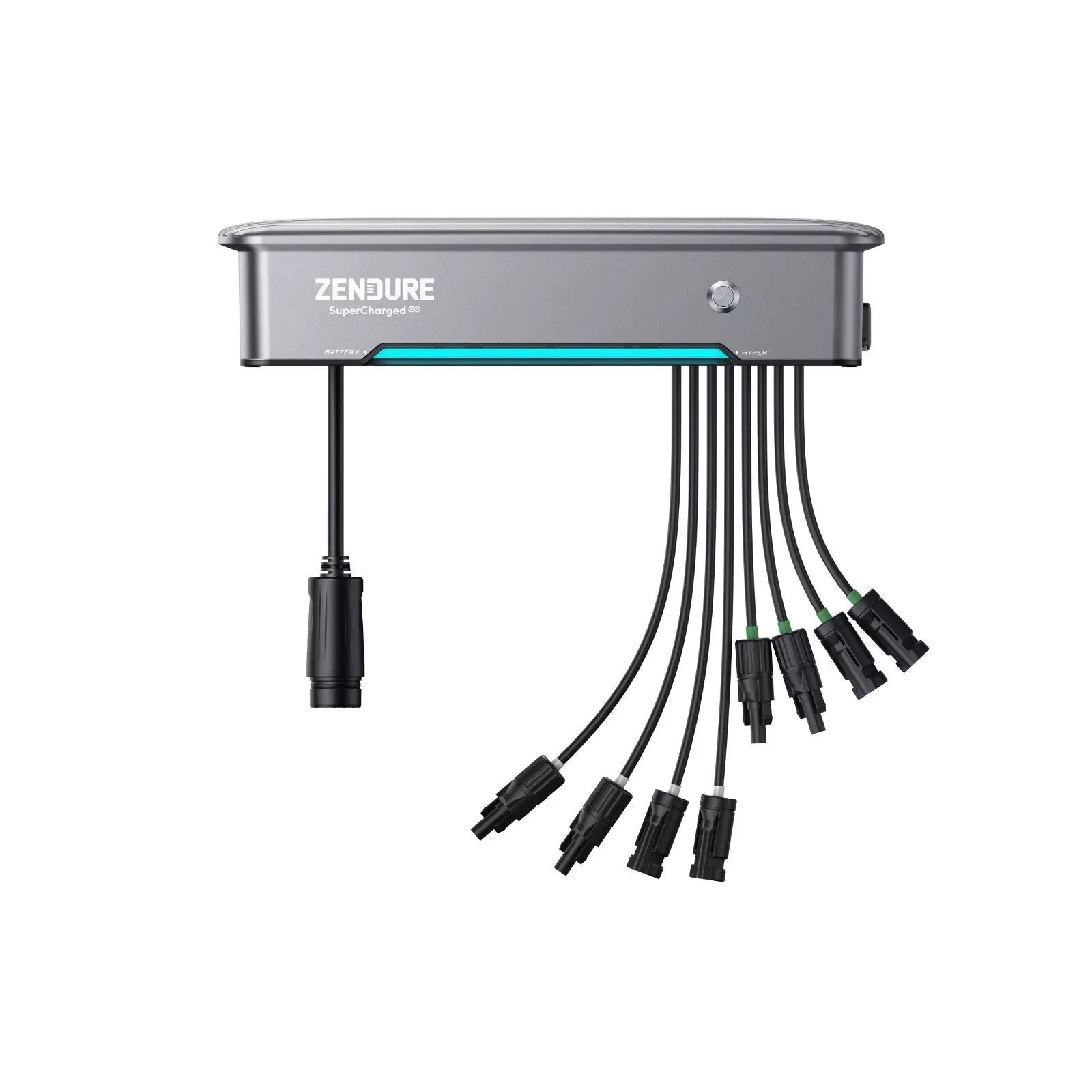 ZENDURE SuperCharged Balkonkraftwerk ZENDURE SuperCharged Solarflow Hyper 2000, 1200 W, (Packung, Hyper 2000 mit AC Kable, Halterung und Schraube), IP65, Dual MPPT, Pug und Play, Shelly Pro 3EM Kompatibel