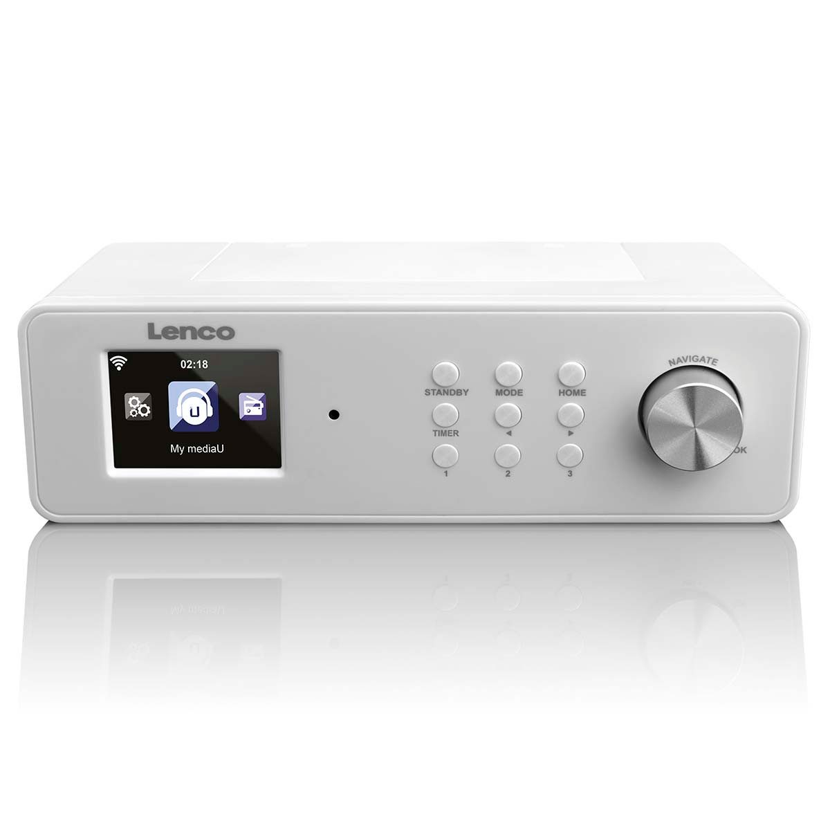 Lenco Küchen-Internetradio mit FM Weiß Radio (10 W, Bluetooth & Spotify Connect, Wettervorhersage, Timer für Kochen/Backen)
