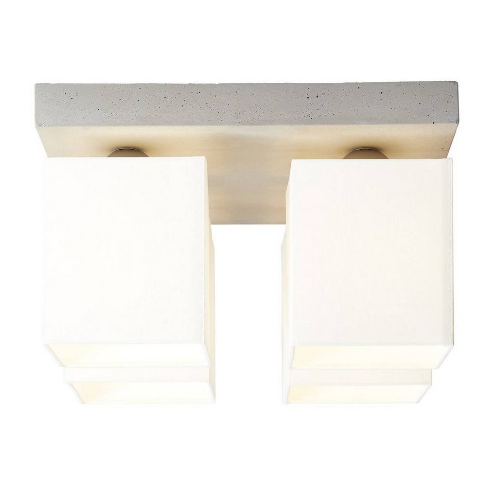 Brilliant Deckenleuchte Monty, Lampe Monty Deckenleuchte 4flg beton/weiß 4x  A60, E27, 40W, geeignet