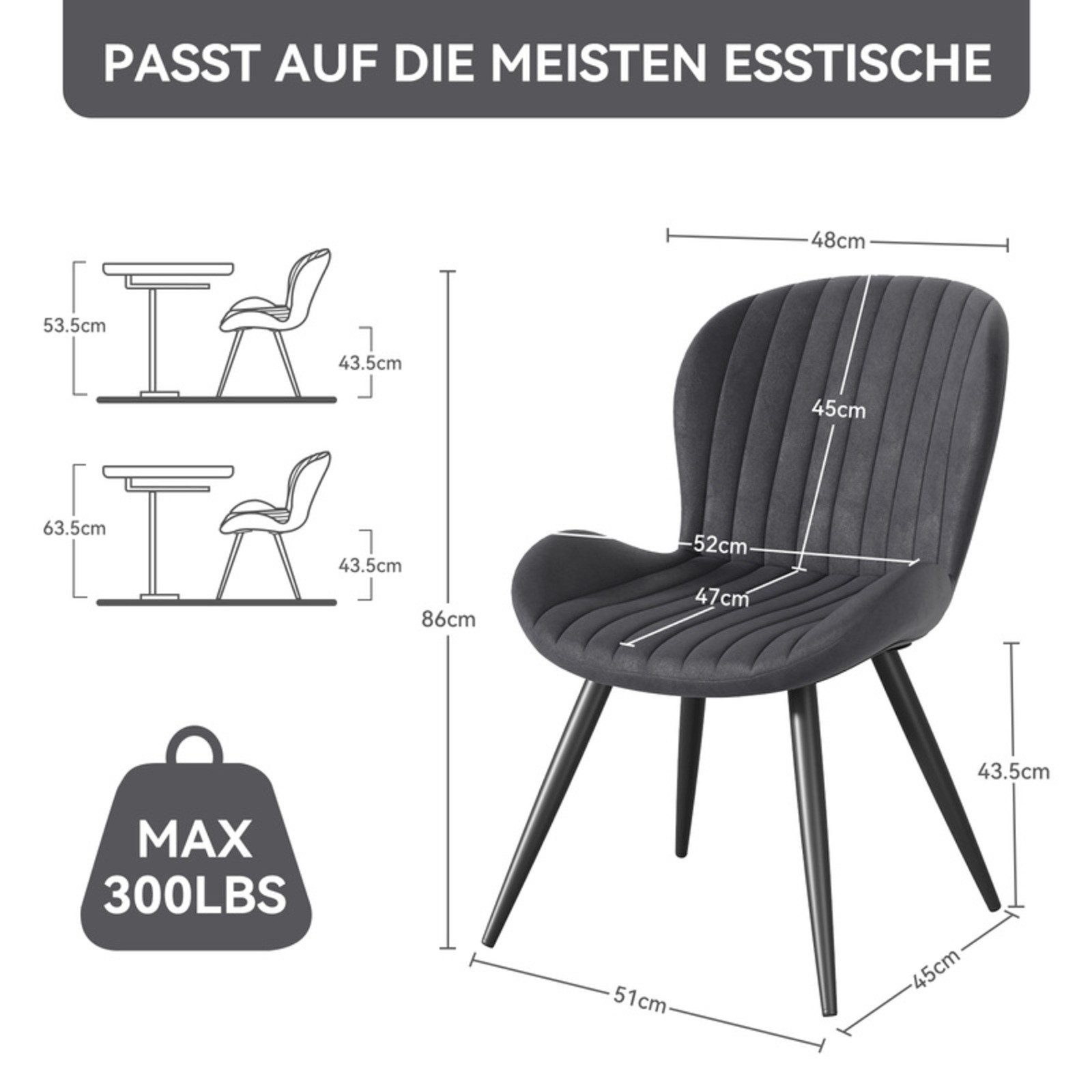 HawthyHome Esszimmerstuhl 2er Set Polsterstuhl mit Armlehnen & Metallbeinen günstig online kaufen